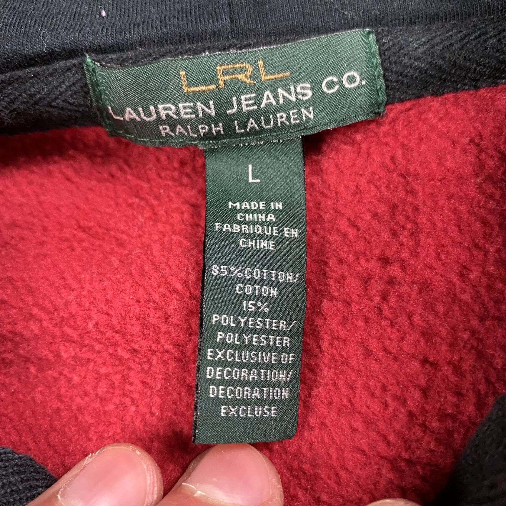 Ralph Lauren Ralph Lauren LRL Zip-Up Hoodie Sweatshirt Nautical Logo Red L Womens Size L / US 10 / IT 46 - 3 Thumbnail