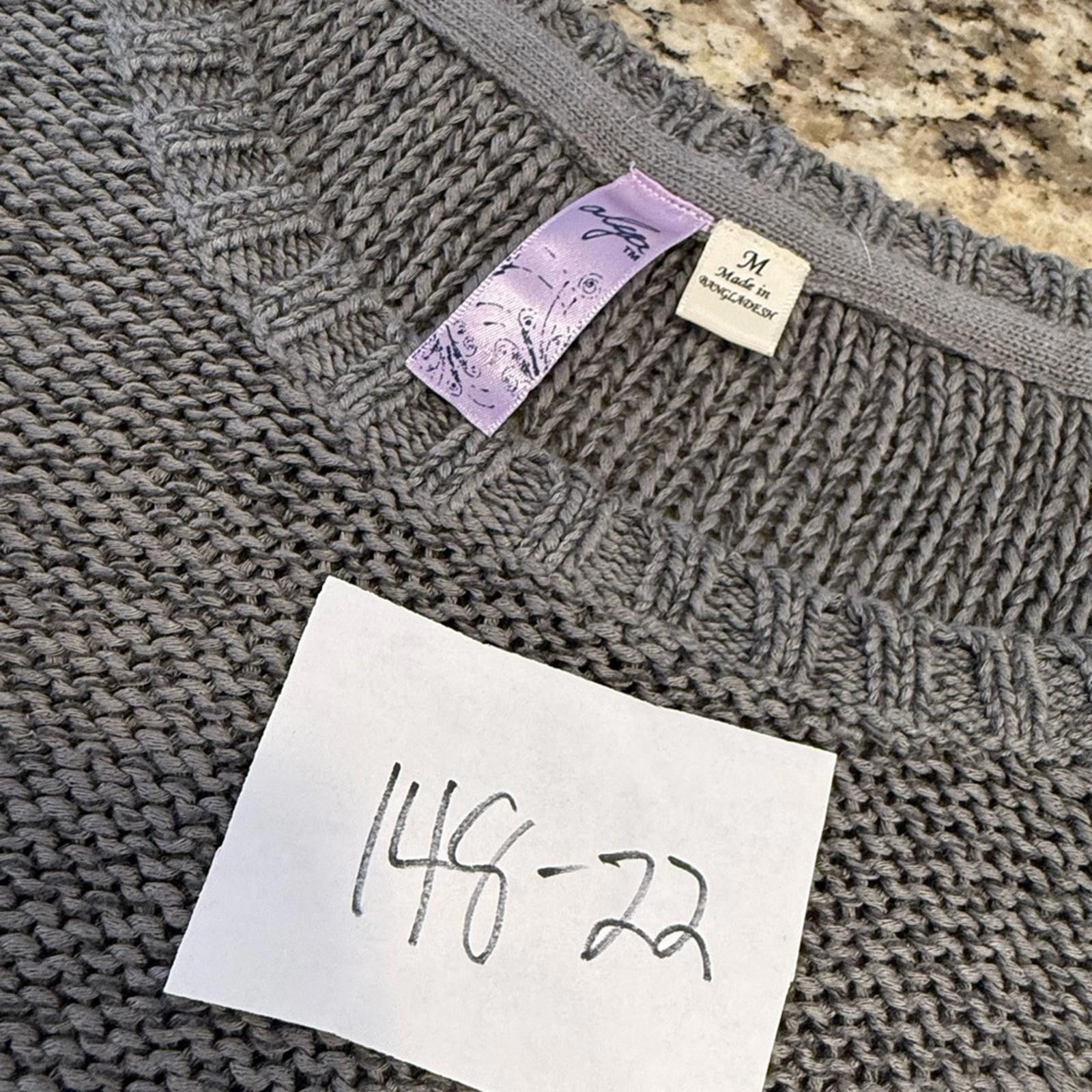1017 ALYX 9SM Alya gray long sleeve knit sweater elbow patches SZ M Size M / US 6-8 / IT 42-44 - 11 Thumbnail