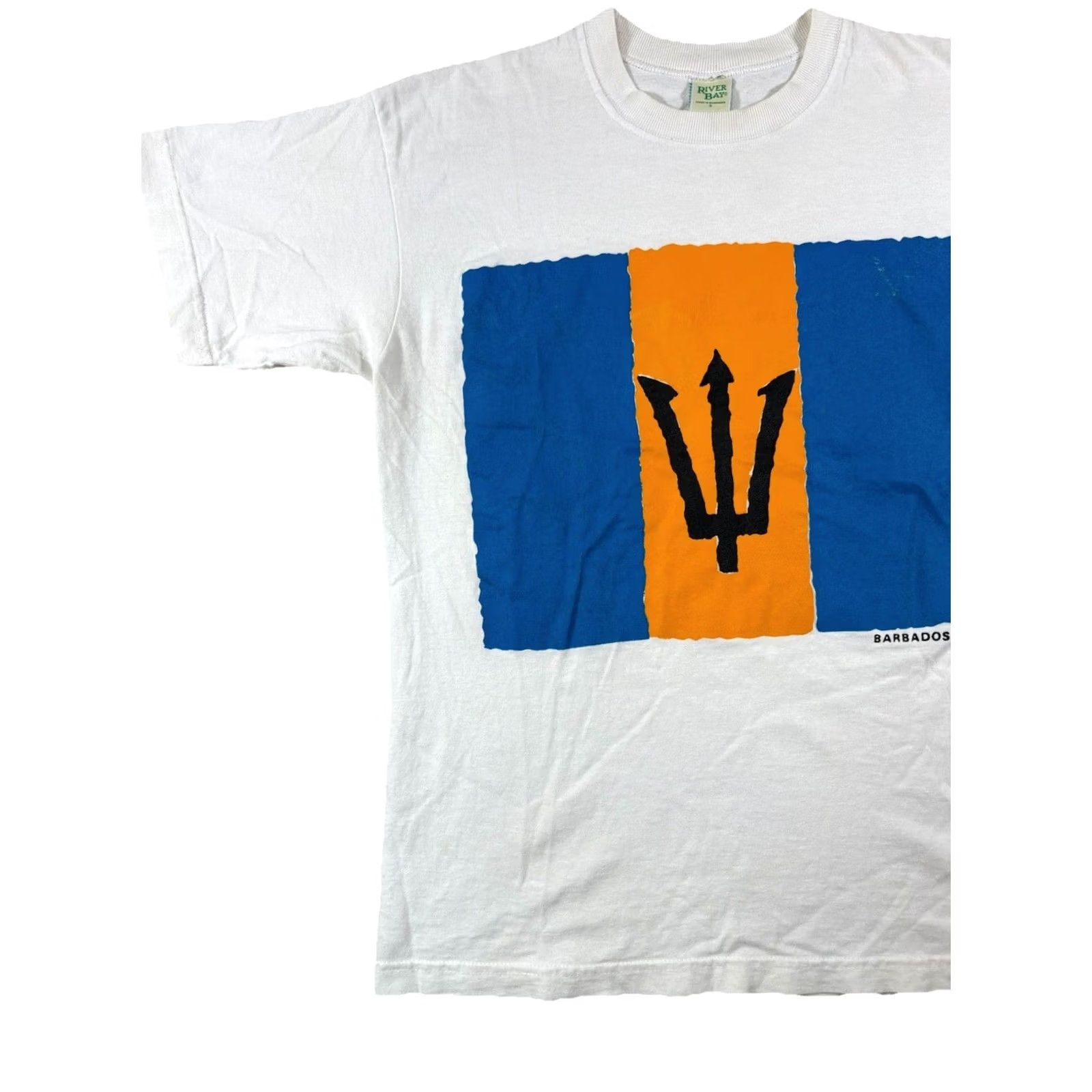 Vintage VINTAGE Barbados Flag Short Sleeve Shirt White River Bay 90s Adult Small Men S White Sports USA Reg Size US S / EU 44-46 / 1 - 2 Thumbnail