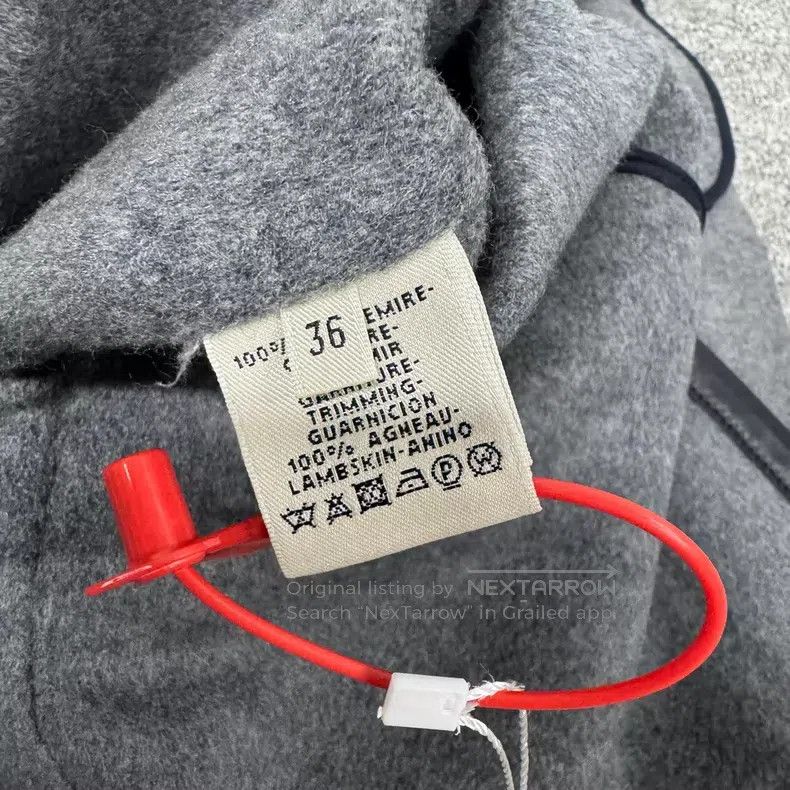 Hermes Hermes Grey Leather Patch Short Cashmere Jacket Size XS / US 0-2 / IT 36-38 - 7 Thumbnail