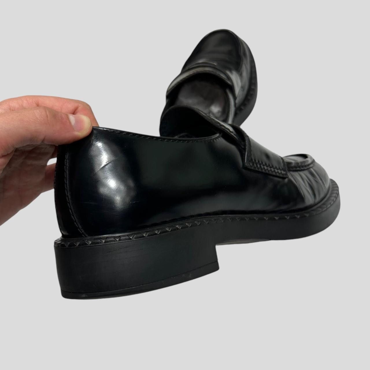 Prada Prada Milano 2021 Black Brushed Leather Loafers - UK11/11.5 Size US 12 / EU 45 - 3 Thumbnail