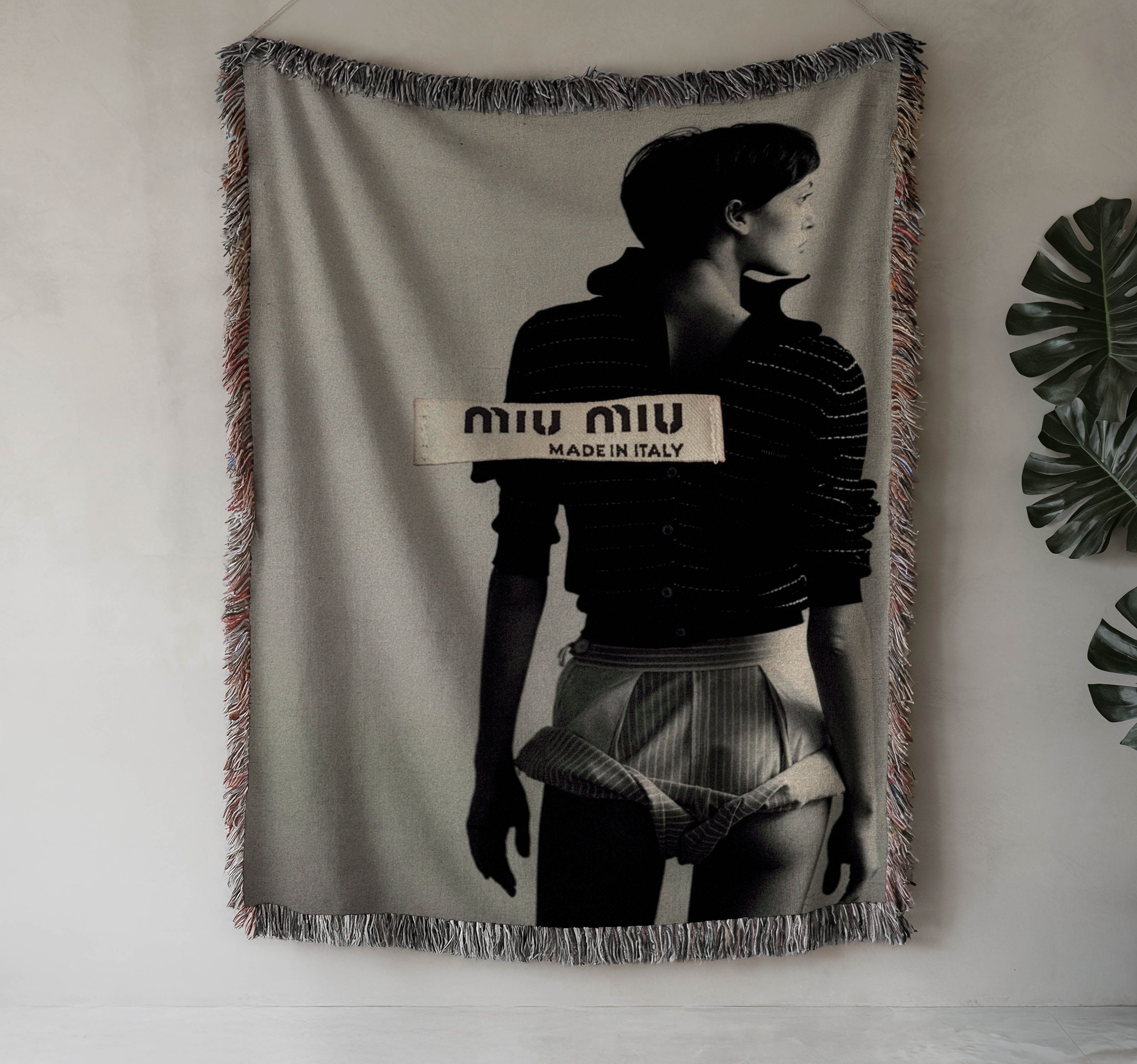 Miu Miu Miu Miu Blanket Woven Art Poster Fashion Gift Logo Size ONE SIZE - 4 Thumbnail