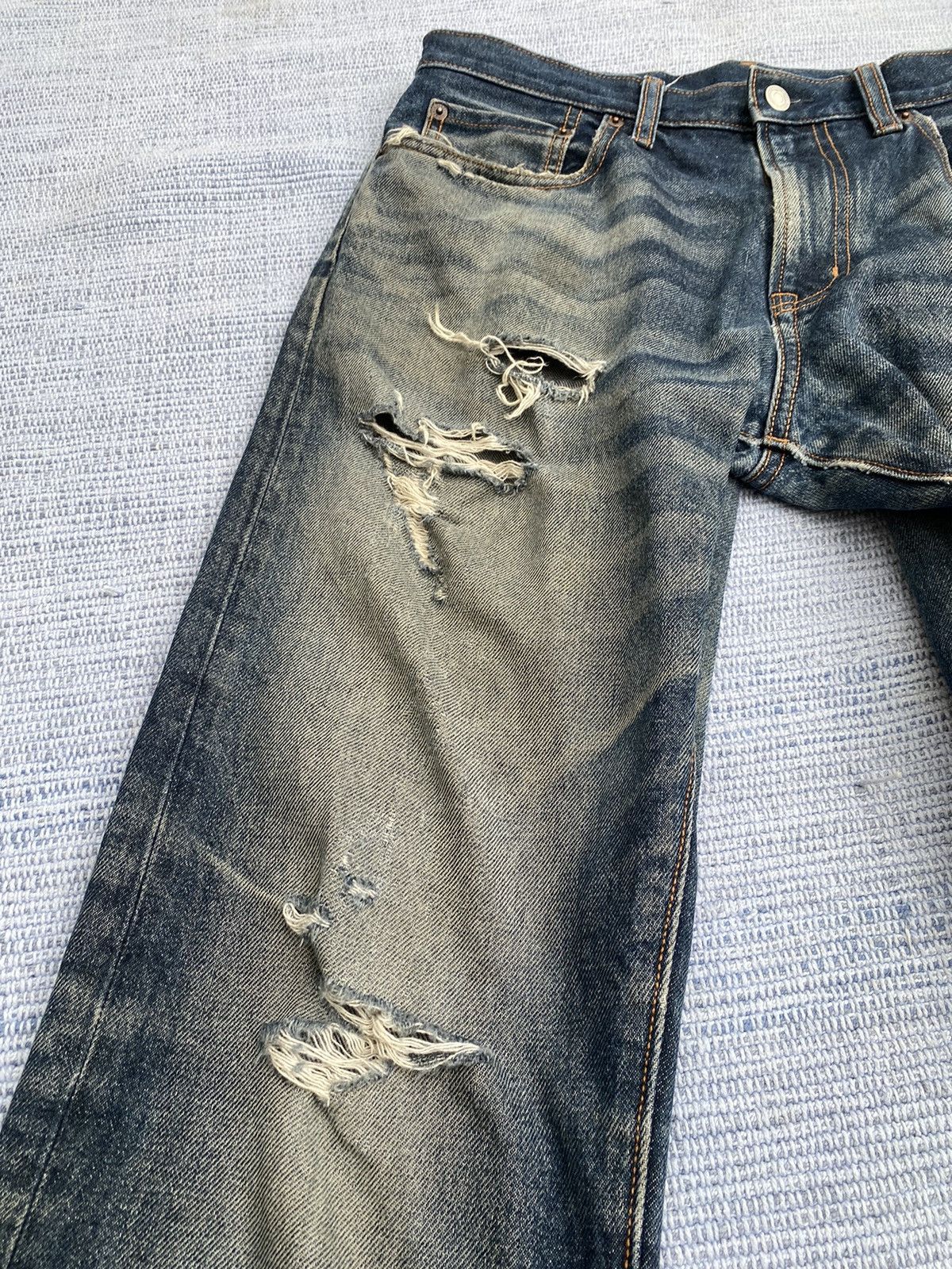 Japanese Brand GU jeans worned denim Size US 31 - 3 Thumbnail