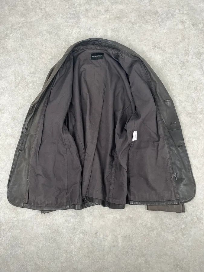 Emporio Armani FW2008 Emporio Armani Faded Brown Leather Blazer Jacket Size 44R - 8 Thumbnail