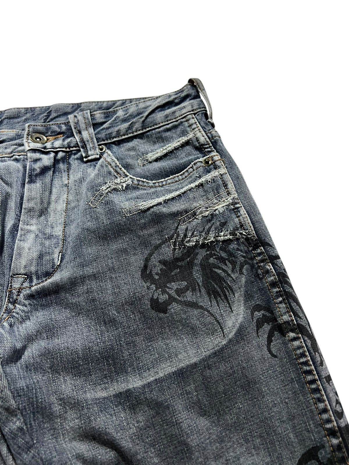 14th Addiction 💥Flare💥Semantic Design Printed Distress Punk Jeans Size US 30 / EU 46 - 10 Thumbnail