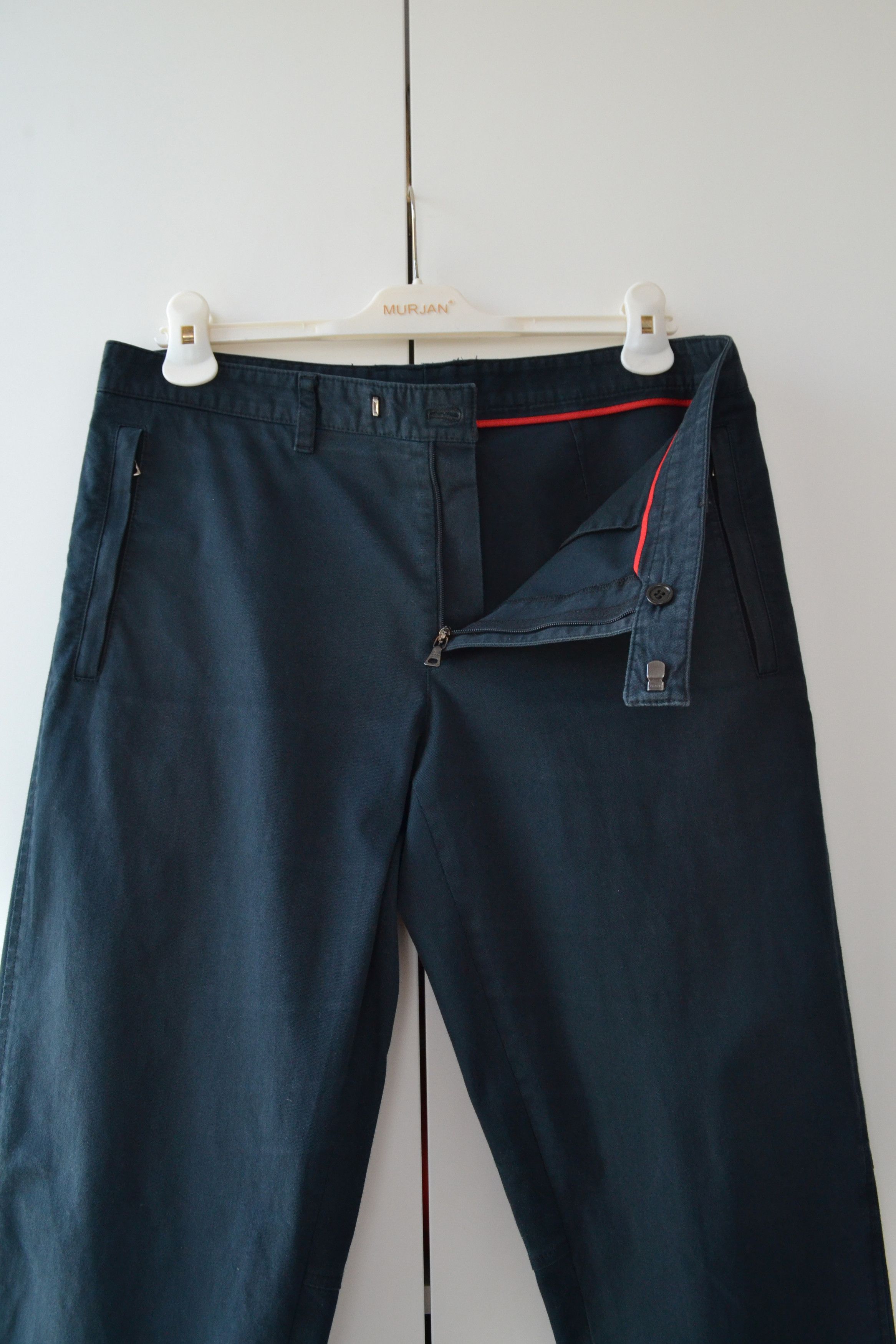 Prada 🔴 PRADA Pants Trousers Navy Blue Cotton Red Tab Pockets Size US 36 / EU 52 - 8 Thumbnail