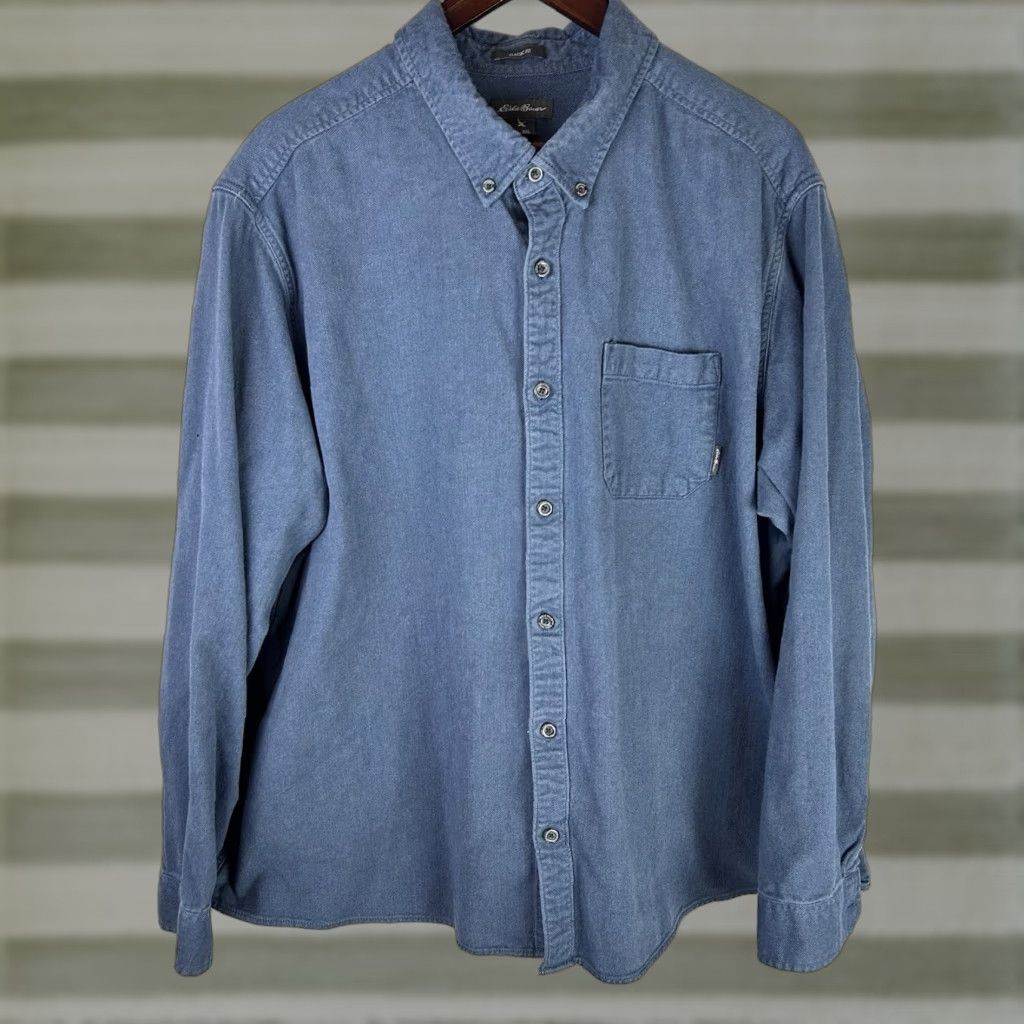Eddie Bauer Eddie Bauer Blue Cotton Shirt 3XL Long Sleeve Classic Fit Men Button-Up Plaid Cotton Long Sleeve 3XL Blue Eddie Bauer Shirt Mens Regular Fit Size US XXL / EU 58 / 5 - 1 Thumbnail