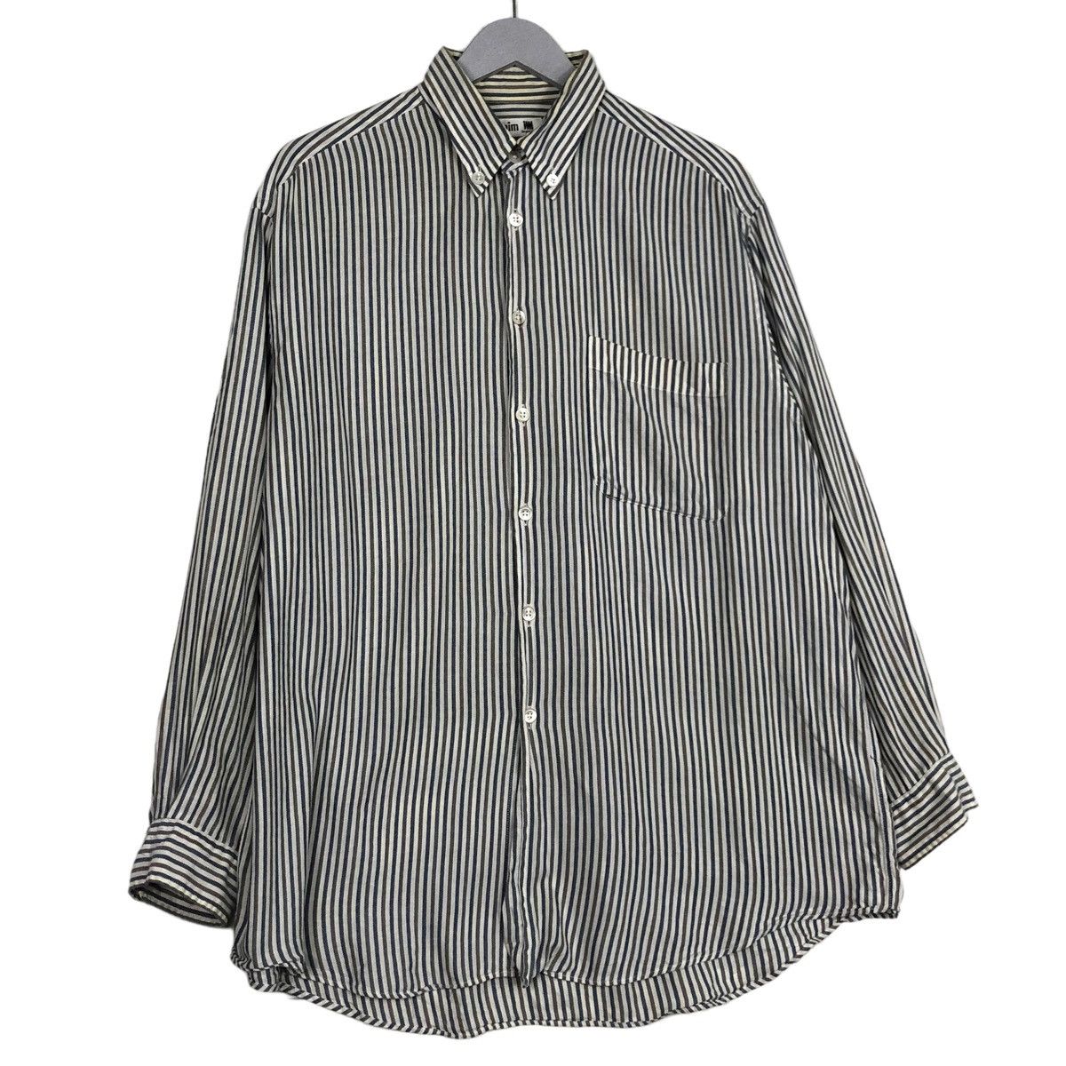 Issey Miyake × Japanese Brand × Vintage 💥ISSEY MIYAKE IM DENIM STRIPE BUTTON SHIRT Size US L / EU 52-54 / 3 - 3 Thumbnail