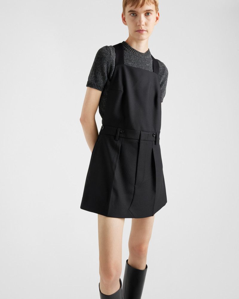 Prada o1B3y1r0426 Gabardine Mini-Dress in Black Size XS / US 0-2 / IT 36-38 - 5 Thumbnail