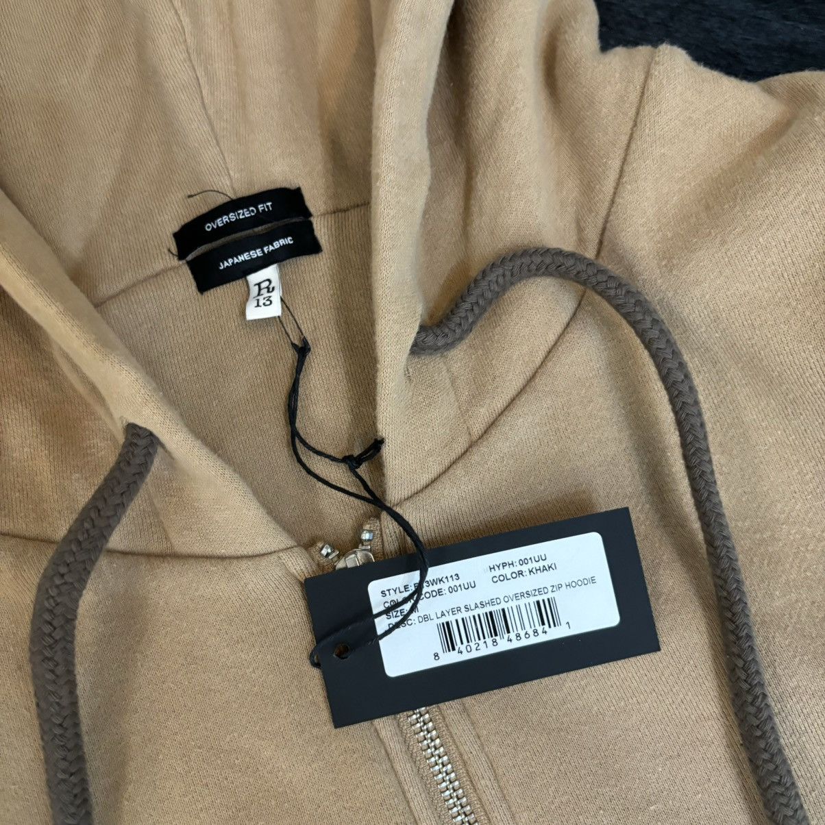 R13 r13 DOUBLE LAYER SLASHED OVERSIZED ZIP HOODIE Size M / US 6-8 / IT 42-44 - 2 Thumbnail