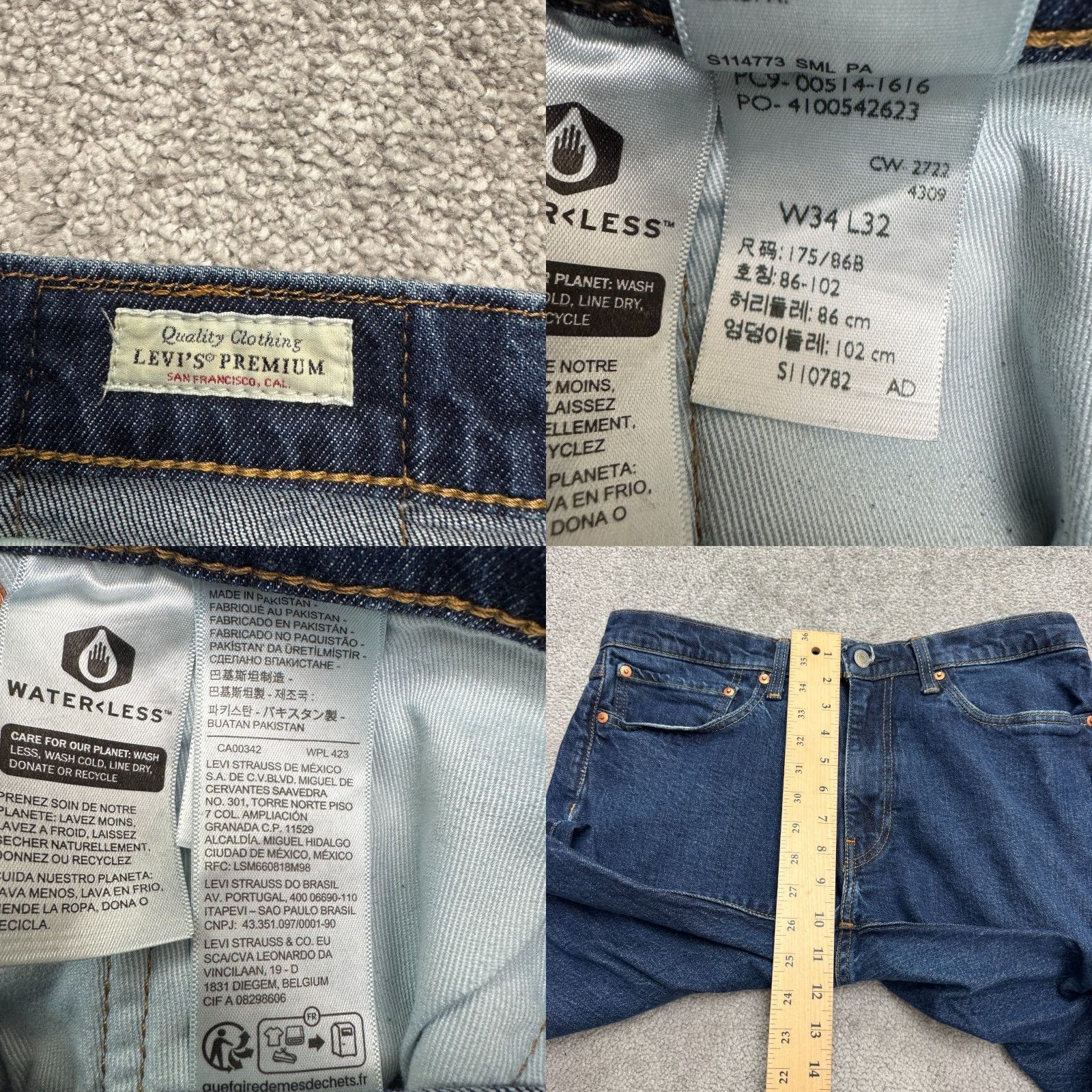 Levi's VINTAGE Levi's 514 Jeans Mens 34x30 Denim Straight Leg Dark Wash Casual Streetwear Size US 34 / EU 50 - 8 Thumbnail