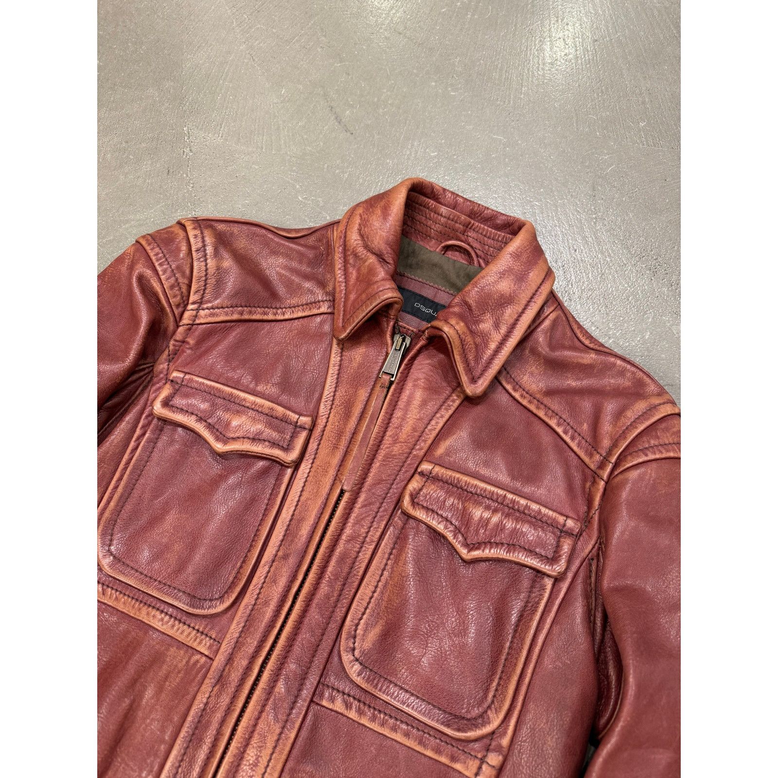 Dsquared2 A/W2004 Dsquared2 runway faded leather jacket Size US L / EU 52-54 / 3 - 5 Thumbnail