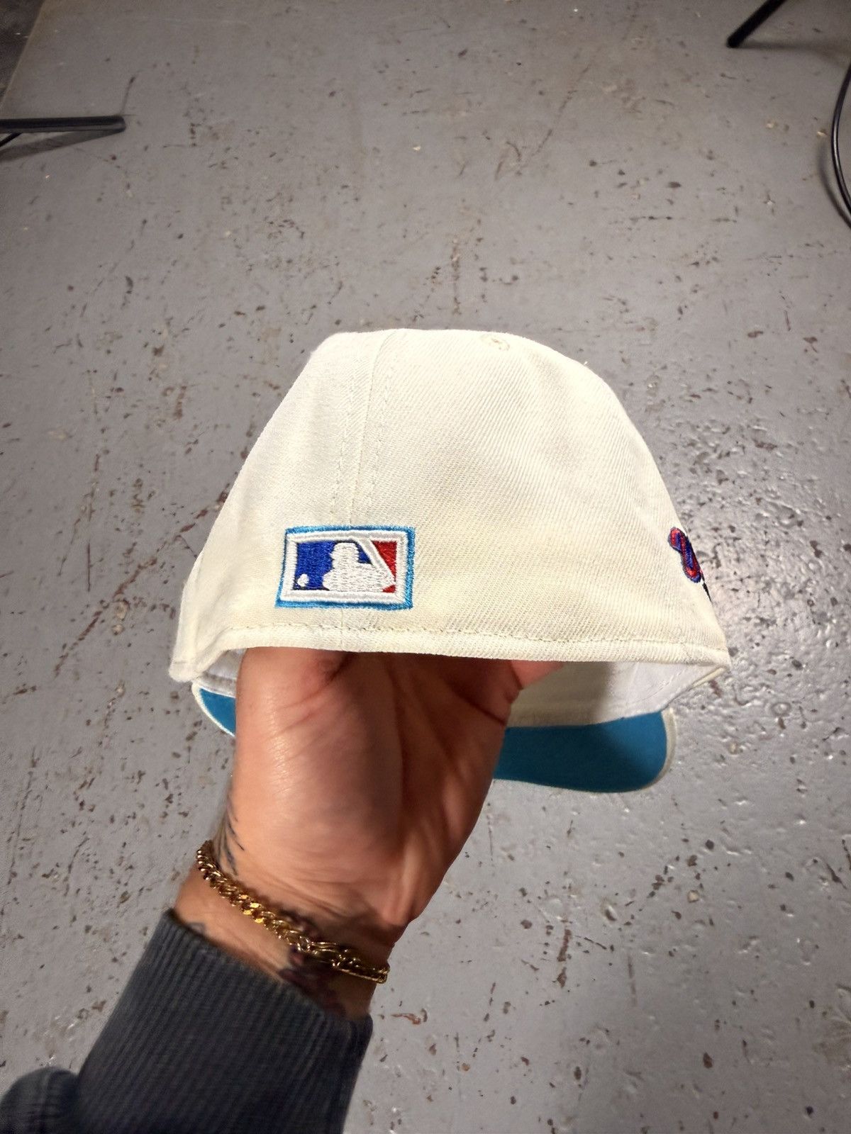 New Era Cream Retro Blue Jays Fitted Hat 7” Size ONE SIZE - 3 Thumbnail