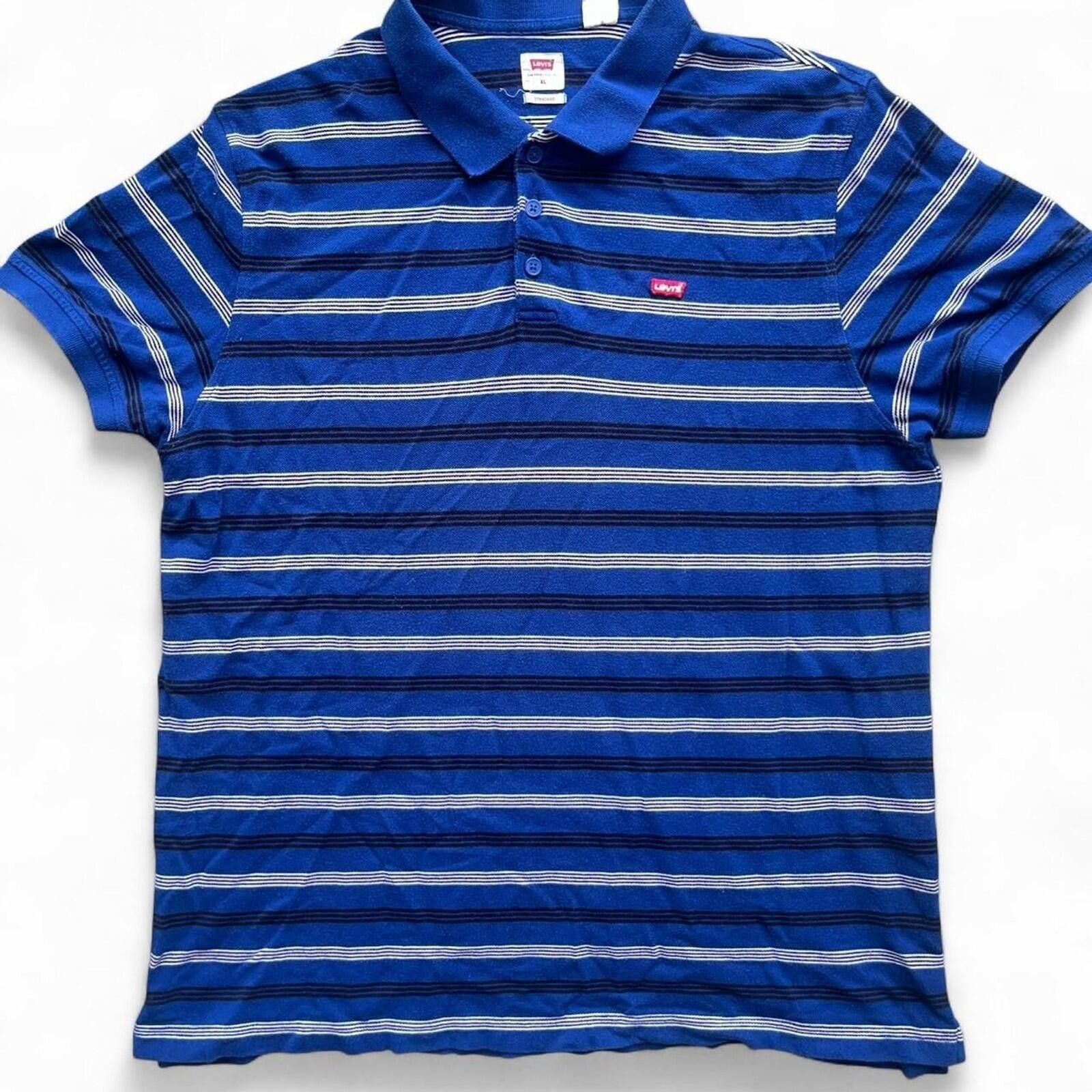 Levi's Levi’s Polo Men’s Blue Short Sleeve Striped Shirt Size XL Size US XL / EU 56 / 4 - 1 Thumbnail