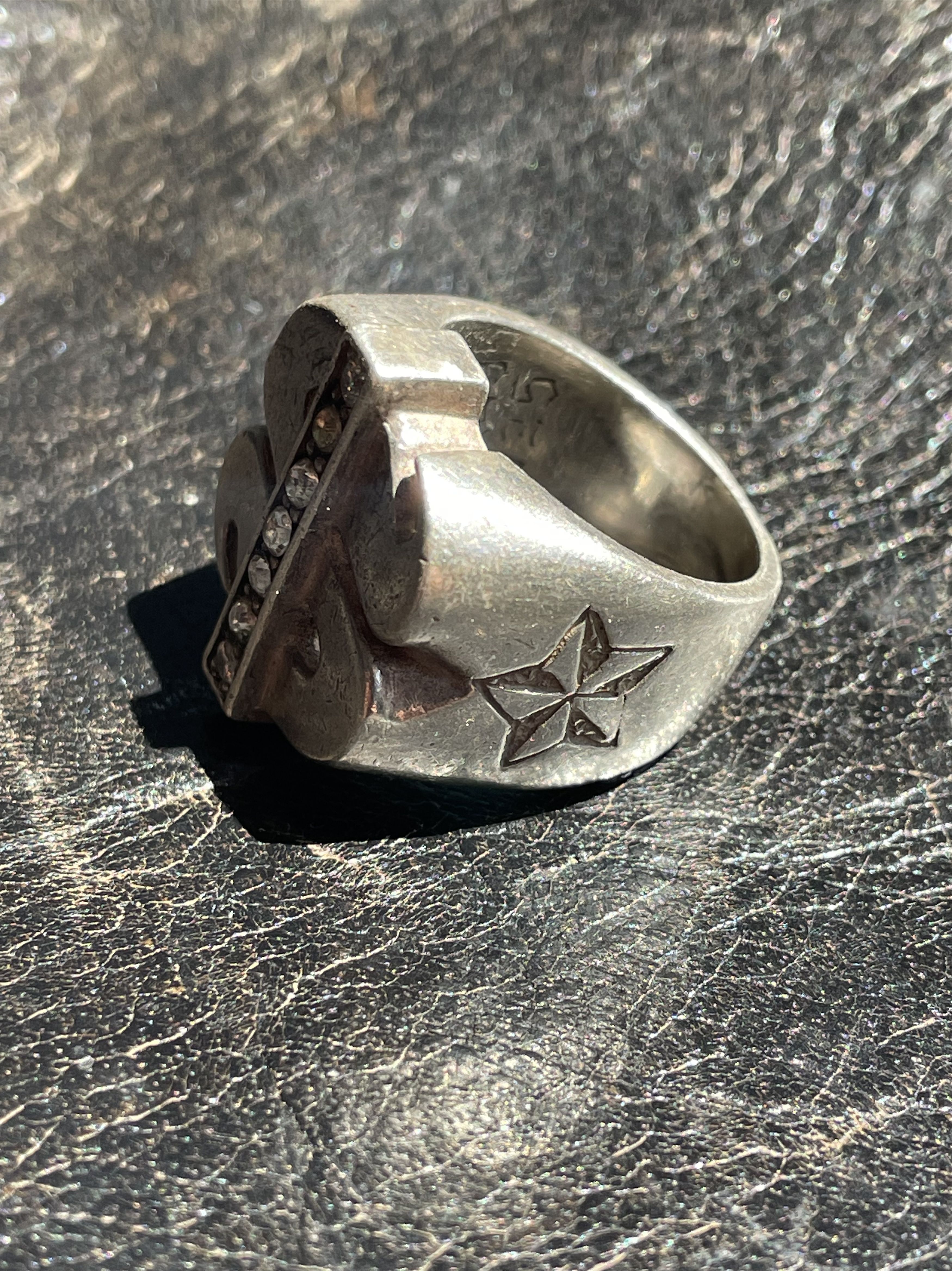 291295=Homme Rare Vintage 291295 Sterling Silver Dollar Sign Ring Size ONE SIZE - 2 Thumbnail