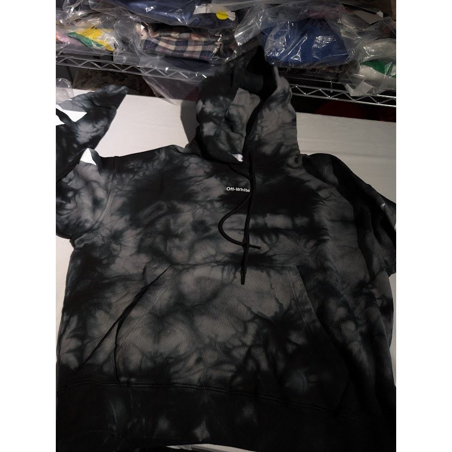 Off-White o1rshd1 Diag Arrow Tie Dye Skate Hoodie in Warm Grey Size US XS / EU 42 / 0 - 19 Thumbnail