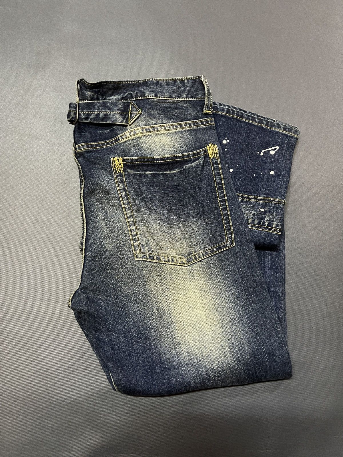 Designer × PPFM PPFM DENIM RAINBOW STITCH DISTRESSED JEANS Size US 34 / EU 50 - 10 Thumbnail