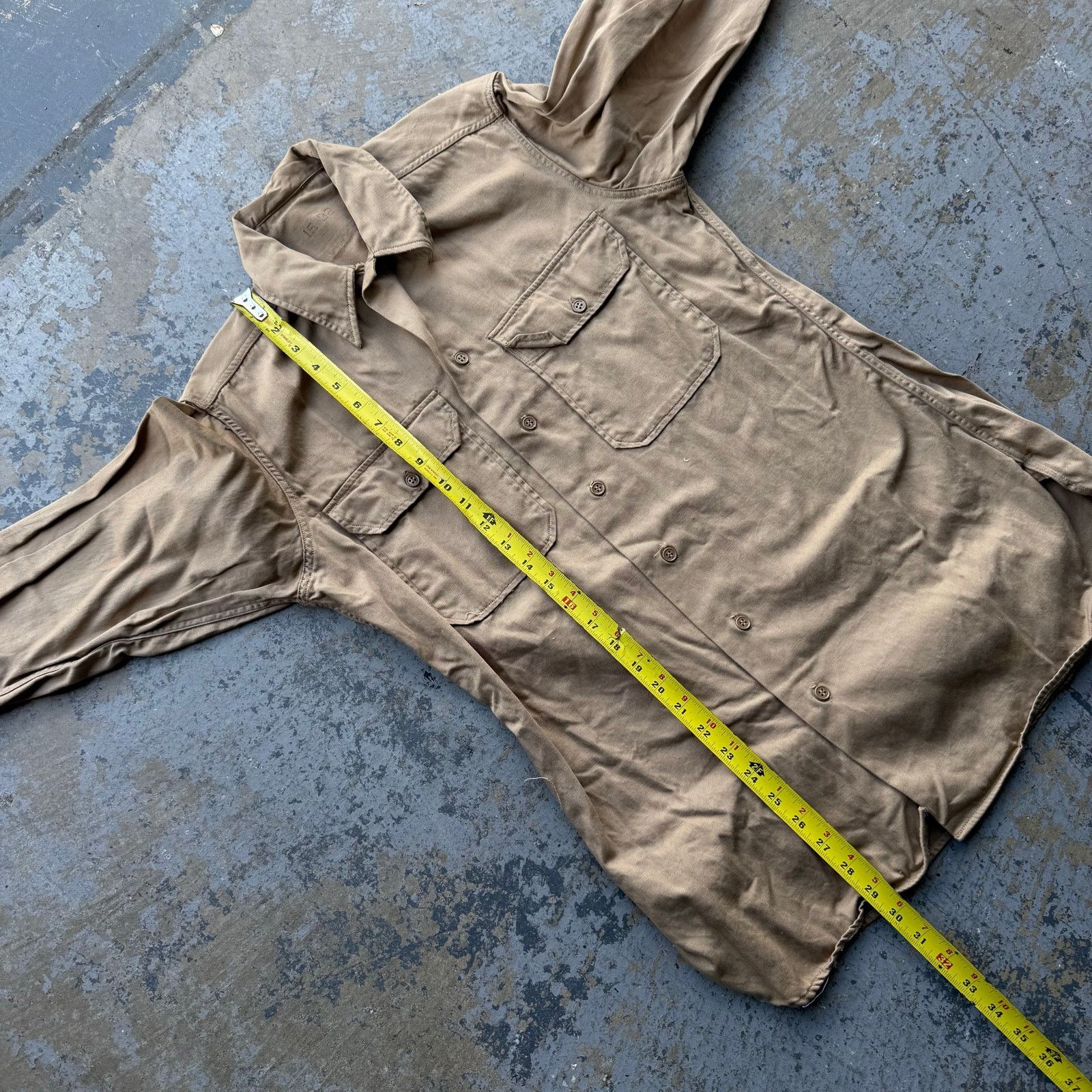 Vintage Vintage 1950s US Army Poplin Khaki Shirt Mens Size US M / EU 48-50 / 2 - 6 Thumbnail
