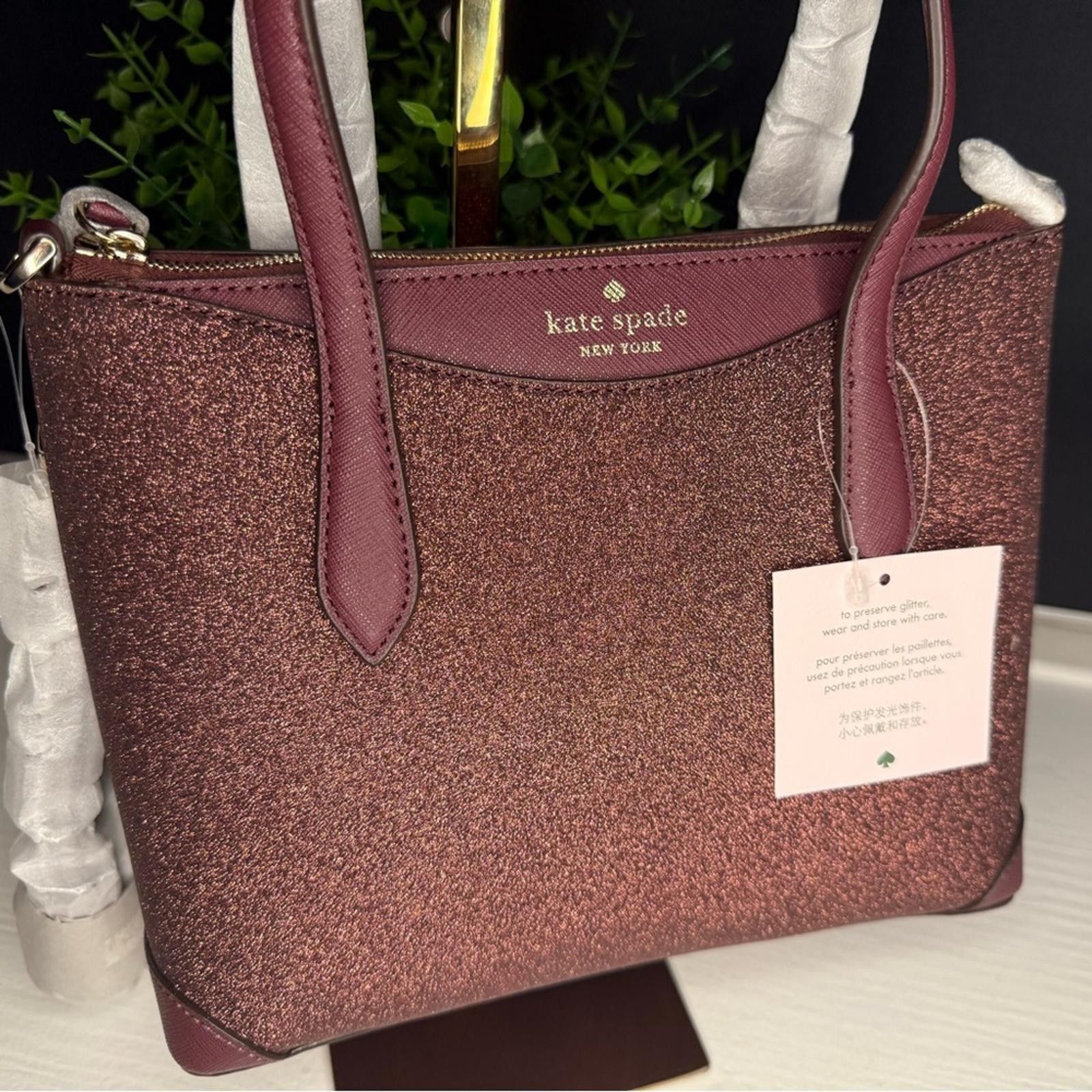 Designer × Kate Spade Kate Spade Deep Nova Glitter Satchel w Crossbody NWT Size ONE SIZE - 1 Thumbnail