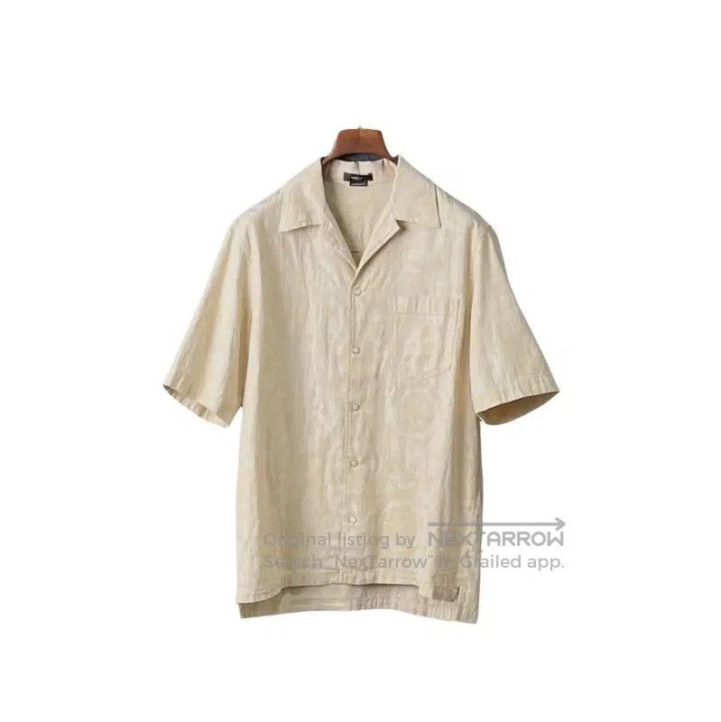 Versace Versace Beige Cotton Short Sleeve Shirt for Summer . Size US S / EU 44-46 / 1 - 1 Thumbnail