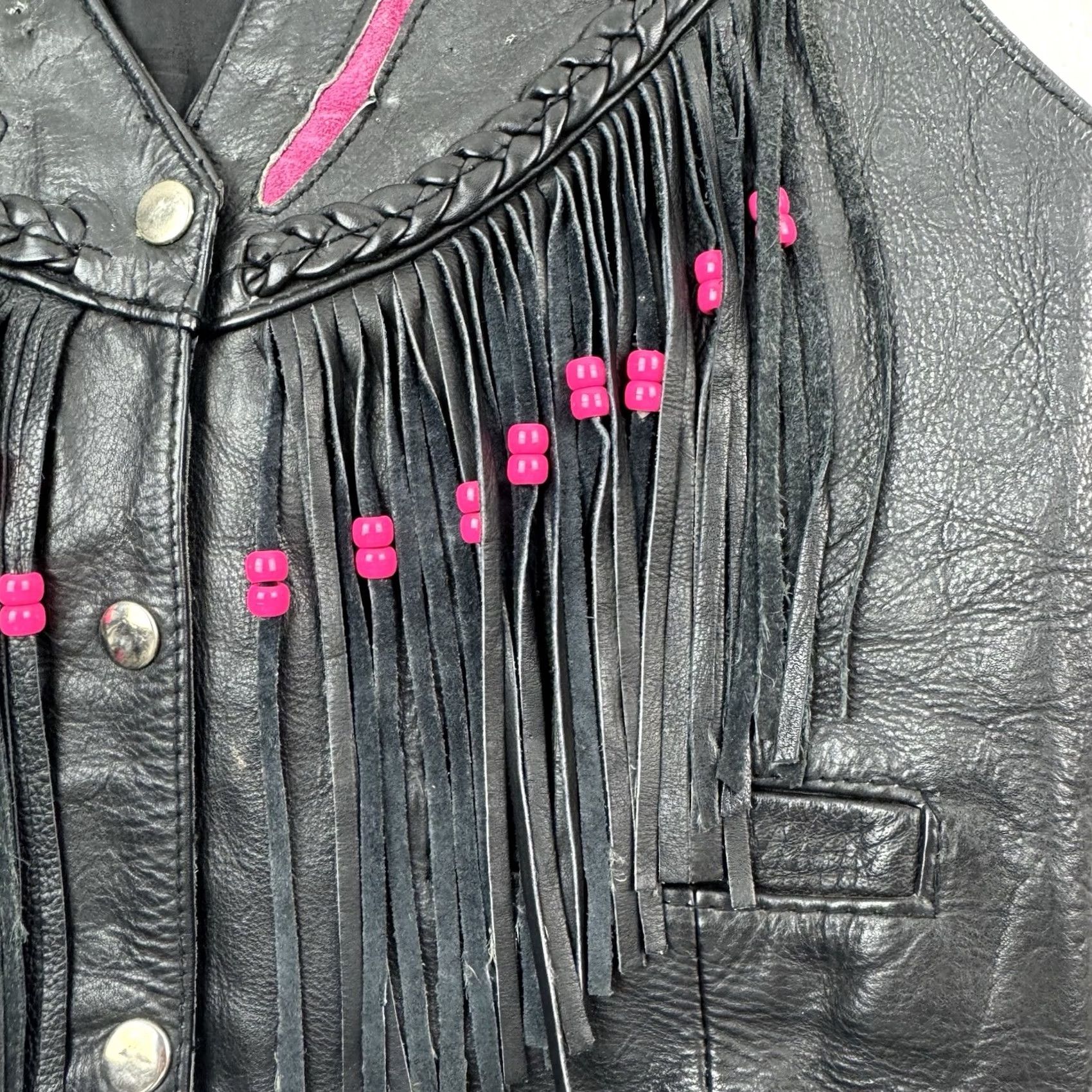 Vintage VINTAGE Unik Leather Biker Vest Womens Medium Motorcycle Jacket 90s Black Slim Solid Snap Knits? Size M / US 6-8 / IT 42-44 - 5 Thumbnail