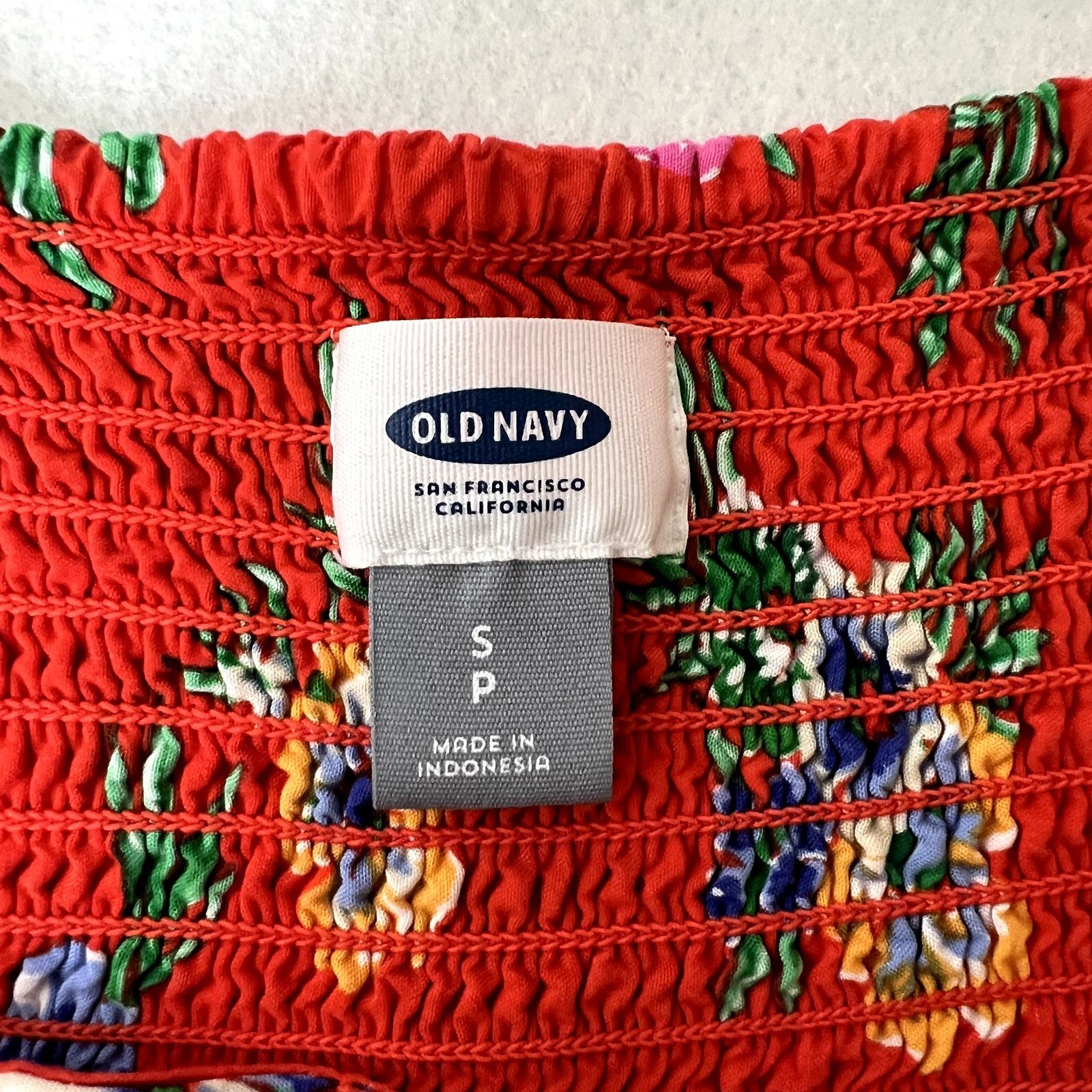 Old Navy Old Navy Orange Floral Sun Dress Size S / US 4 / IT 40 - 6 Thumbnail