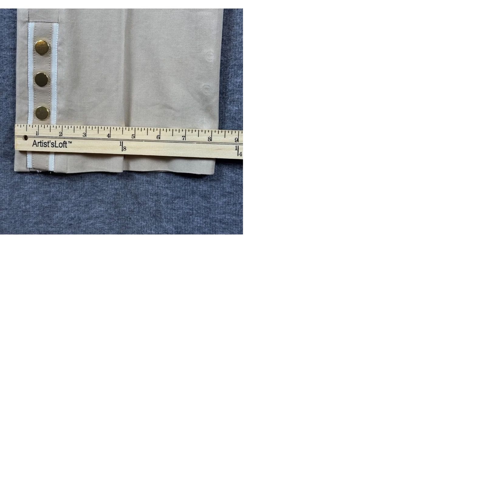 Veronica Beard Veronica Beard Pants Womens 4 Beige Linen Blend Snap Hem Buttons Straight Leg - Best Quality Size 27" / US 4 / IT 40 - 9 Thumbnail