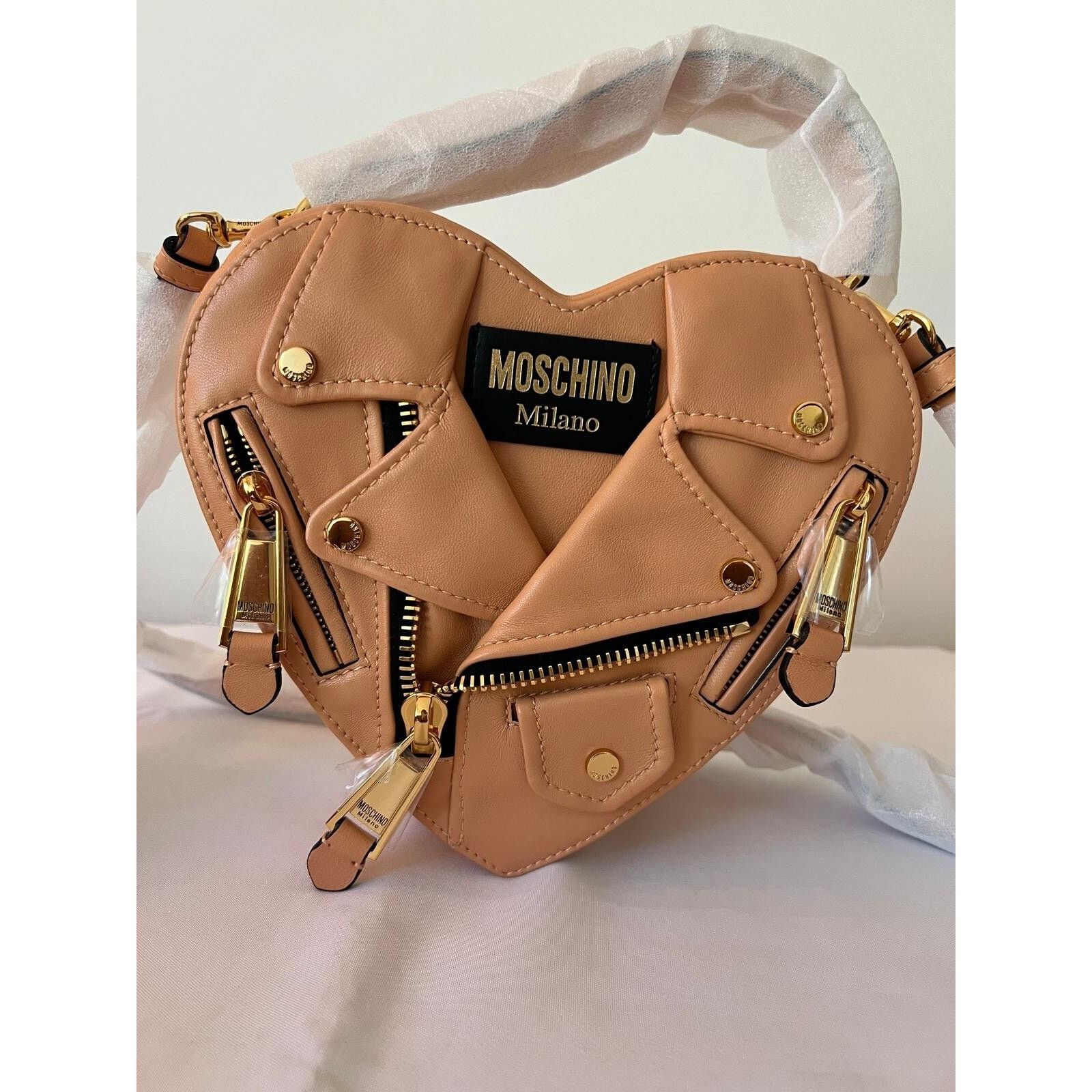 Moschino SS22 MOSCHINO Couture Jeremy Scott Peach Heart Leather Bag Size ONE SIZE - 5 Thumbnail