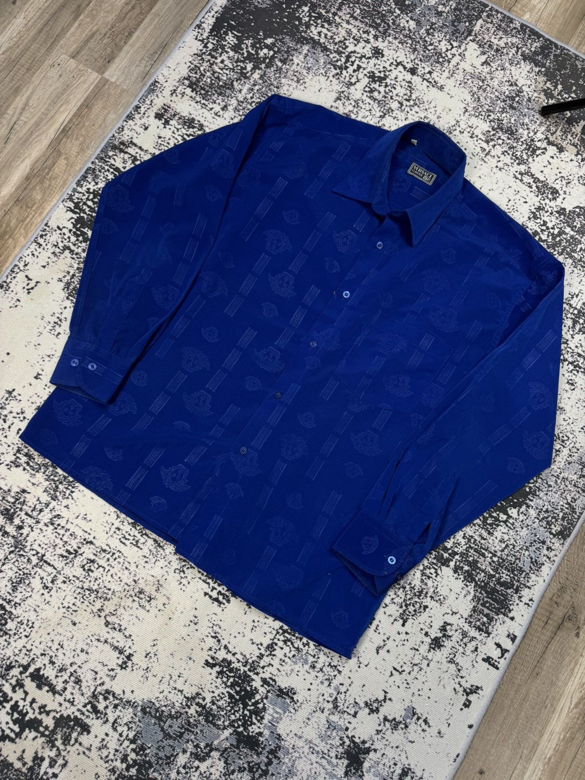 Versace Rare Versace Monogram 80-90s shirt Bootleg Luxury XL Blue Size US L / EU 52-54 / 3 - 2 Thumbnail