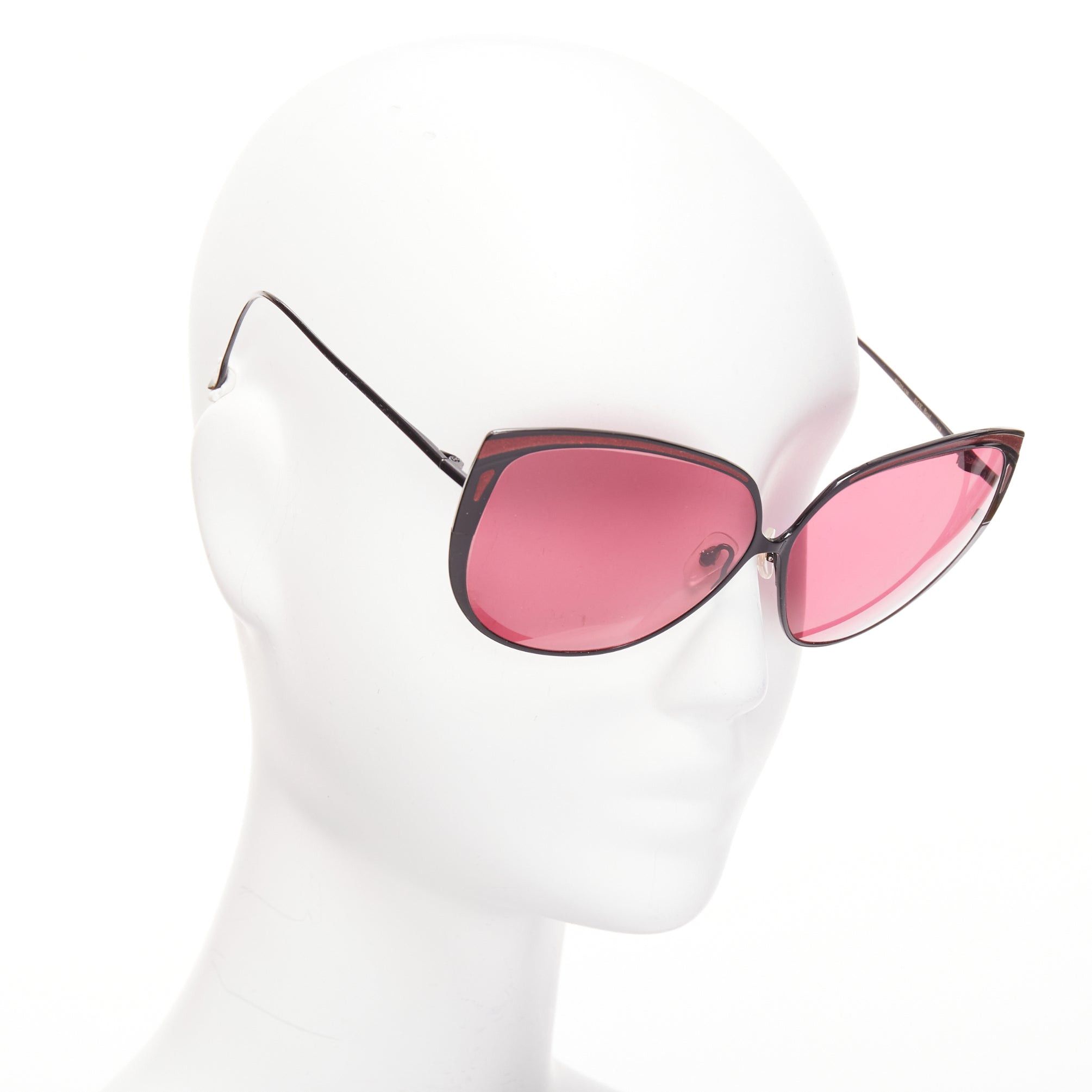 Other FRENCY AND MERCURY Fox Beat pink lens red glitter oversize sunglasses Size ONE SIZE - 1 Thumbnail