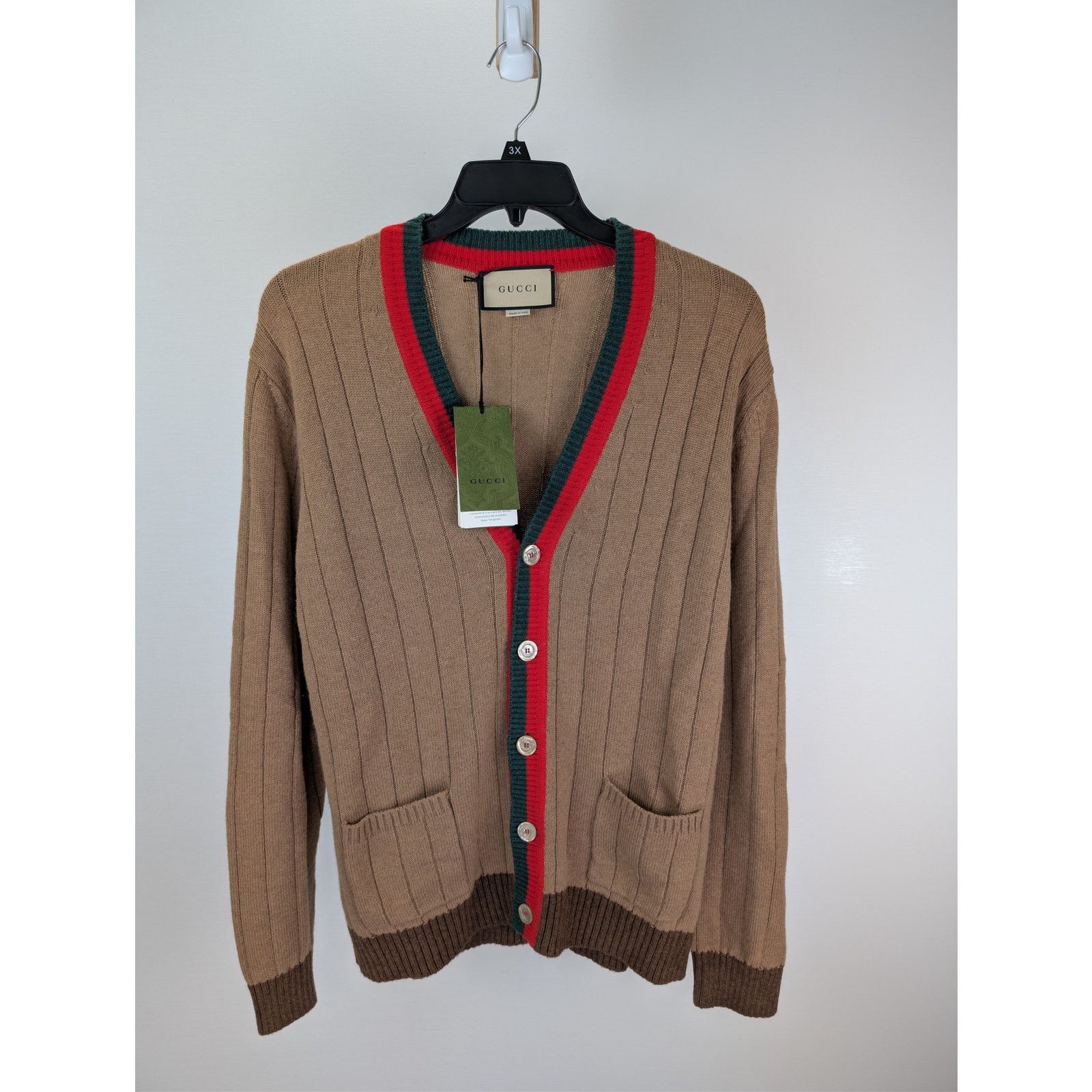 Gucci o1rshd1 Fine Camel Long Sleeve Cardigan Sweater Camel/Brown Size US XL / EU 56 / 4 - 2 Thumbnail