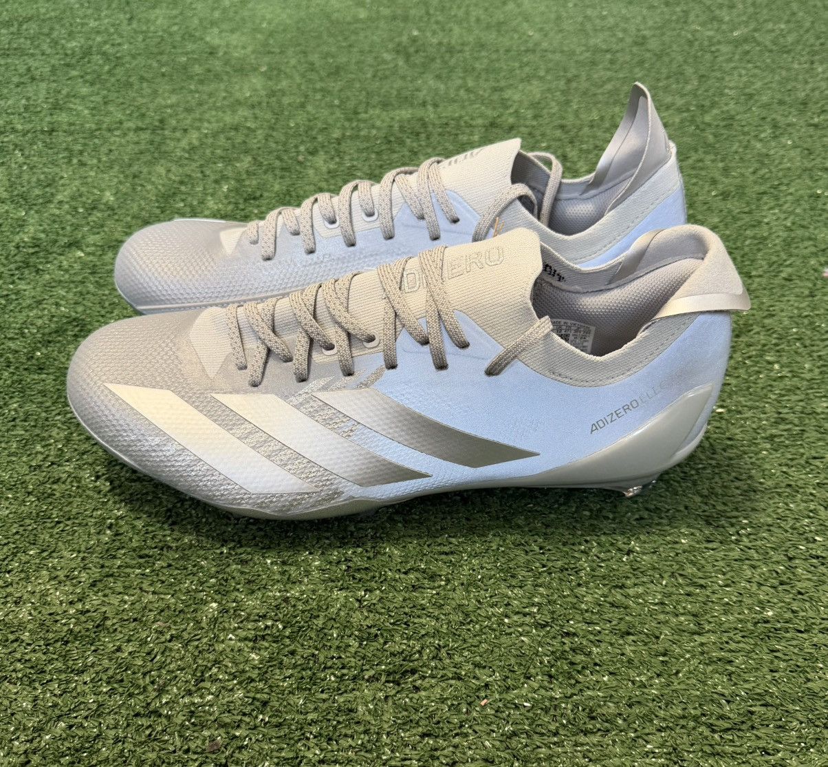 Adidas Adidas Adizero Electric + 2 Silver Metallic Football Cleats Size US 12.5 / EU 45-46 - 3 Thumbnail