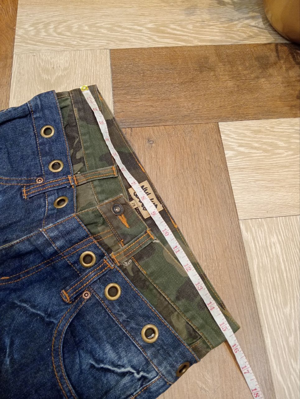 If Six Was Nine JAPANESE NYLAUS DOUBLE WAIST FLARED JEANS Size US 31 - 10 Thumbnail