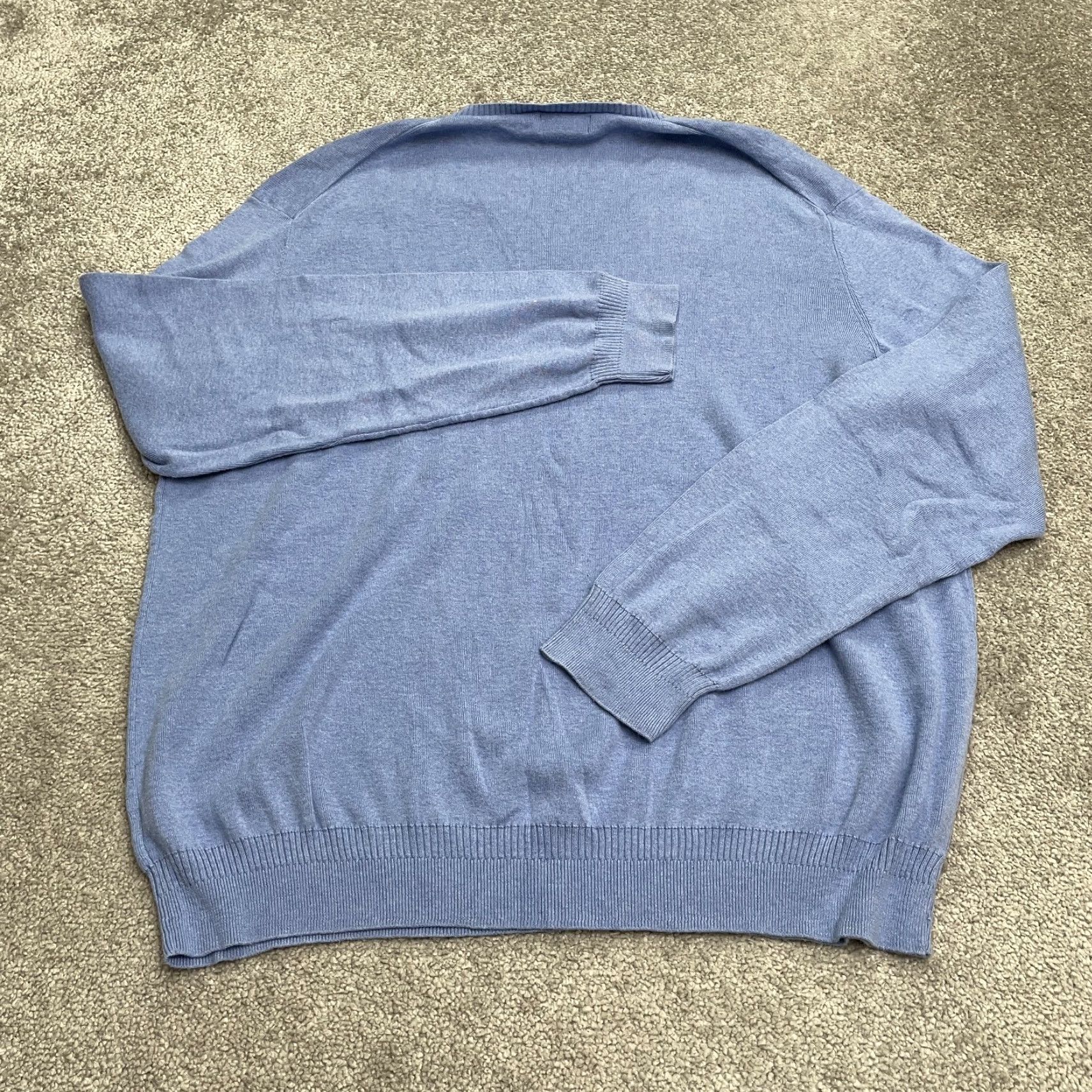 Calvin Klein Calvin Klein Sweater Mens 2XL V-Neck Pullover Knit Blue Cotton Modal Logo Casual Workwear Shirt? Size US XXL / EU 58 / 5 - 2 Thumbnail