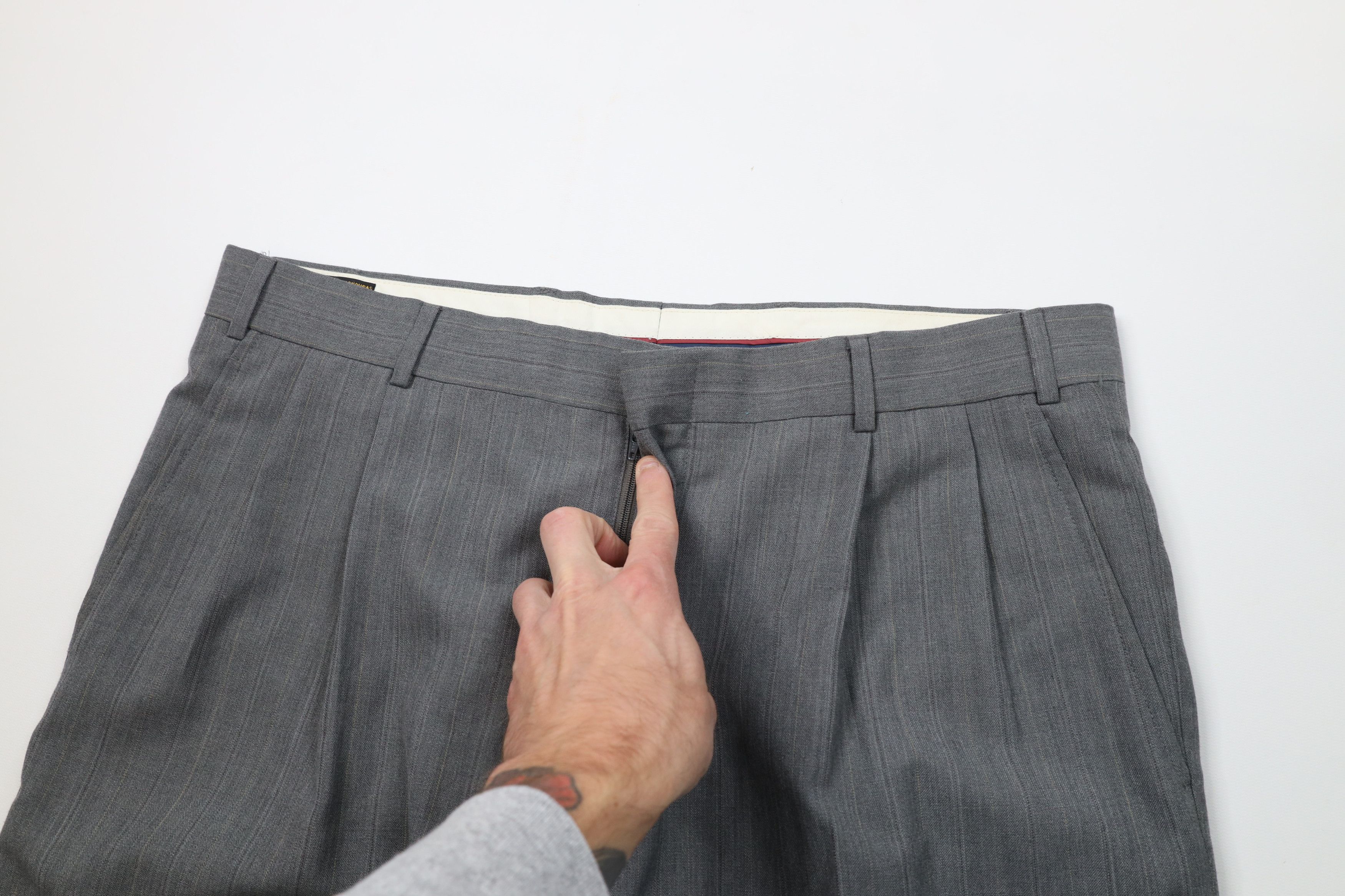 Vintage Vintage 90s Streetwear Knit Striped Wide Leg Chino Pants Size US 38 / EU 54 - 8 Thumbnail