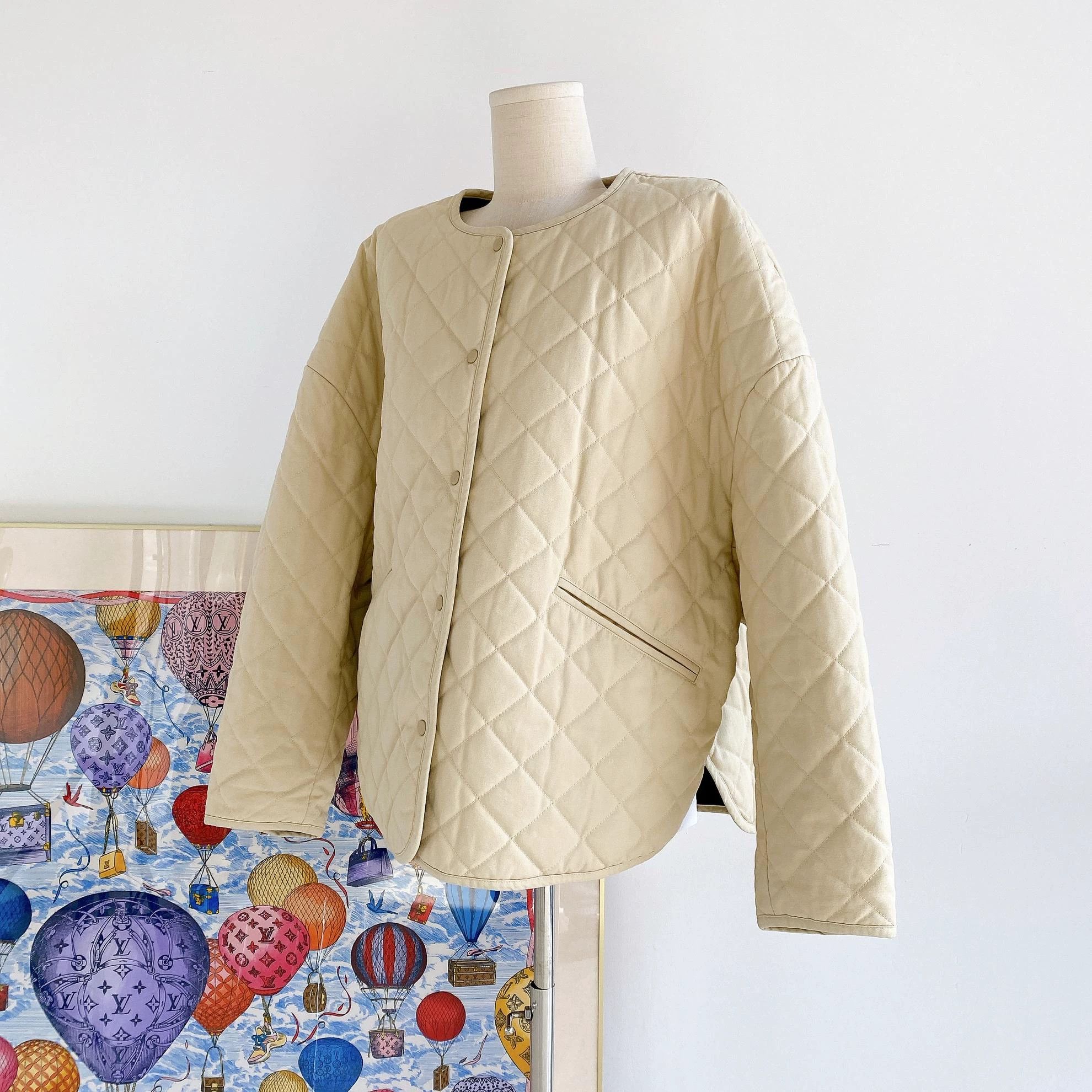 Toteme Toteme Beige Quilted Cotton Jacket L Size L / US 10 / IT 46 - 5 Thumbnail