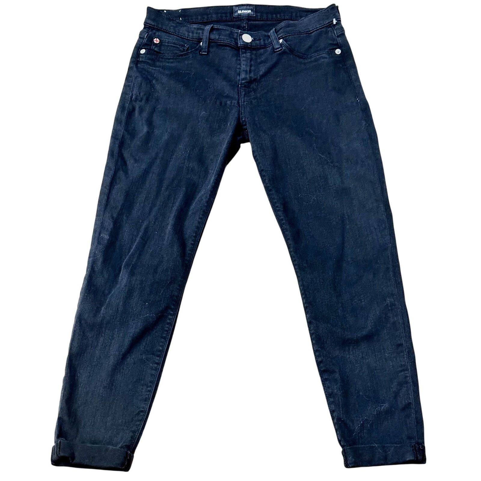 Hudson Hudson Harkin Super Skinny Crop Jean Cuff Black Knight 29 Size 29" - 7 Thumbnail