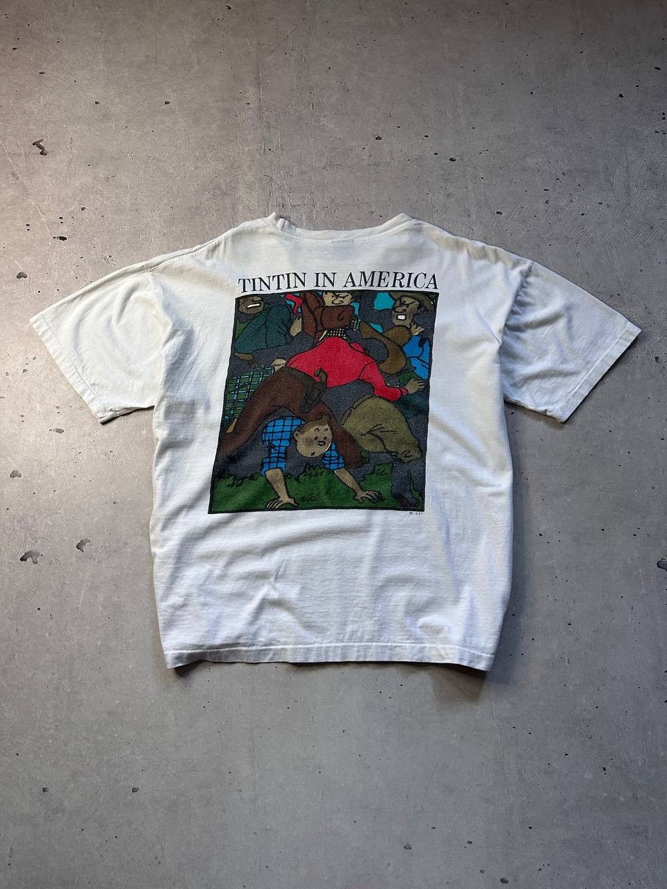 Band Tees × Cartoon Network × Vintage 90s Single Stich TinTin in America The Adventure T-Shirt Size US XL / EU 56 / 4 - 1 Thumbnail