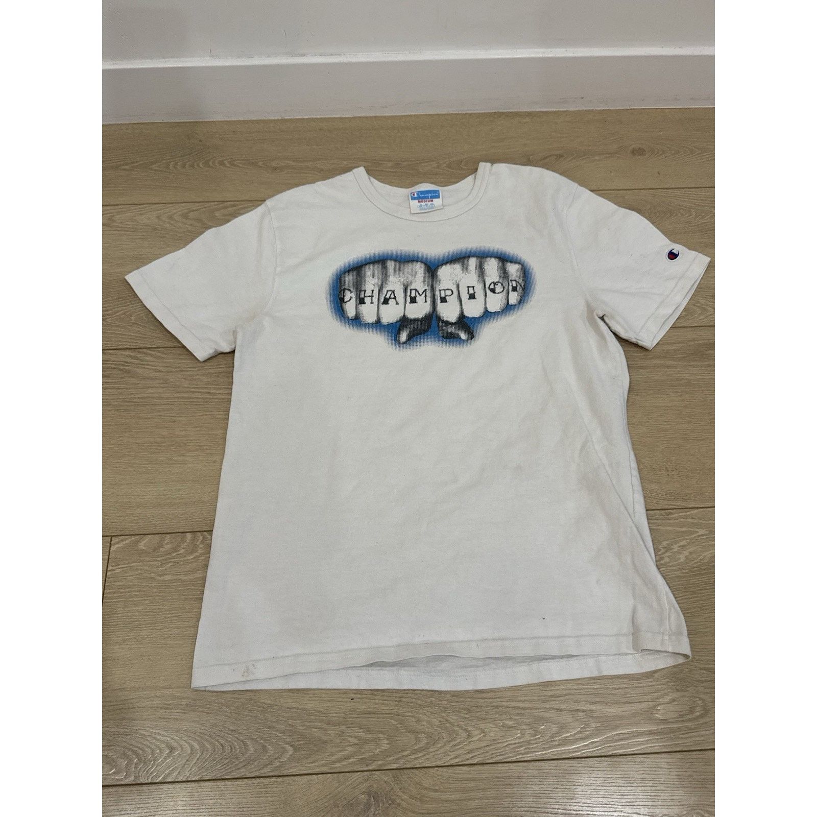 Champion Champion Knuckles Spellout T-Shirt White Heavy Weight RARE Size US M / EU 48-50 / 2 - 1 Thumbnail