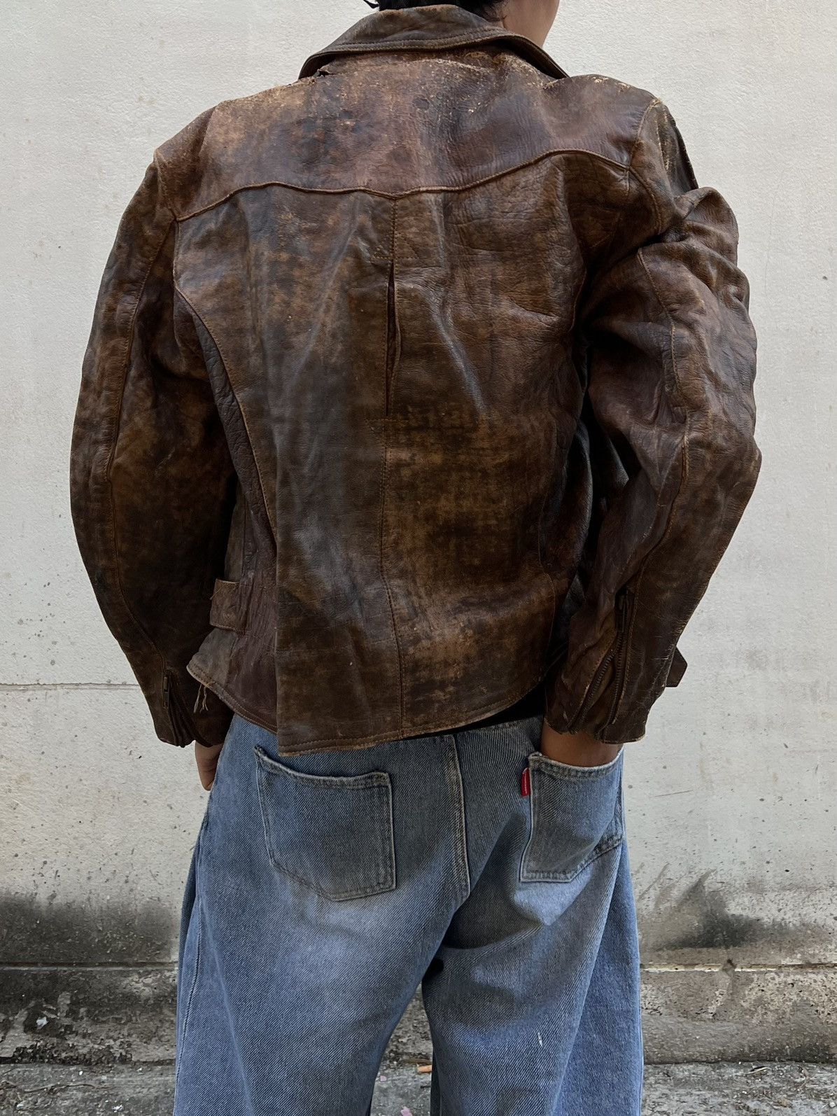 Vintage Rare Vintage 80s Echt Leder Motorcycle Flight Leather Jacket Size US M / EU 48-50 / 2 - 9 Thumbnail