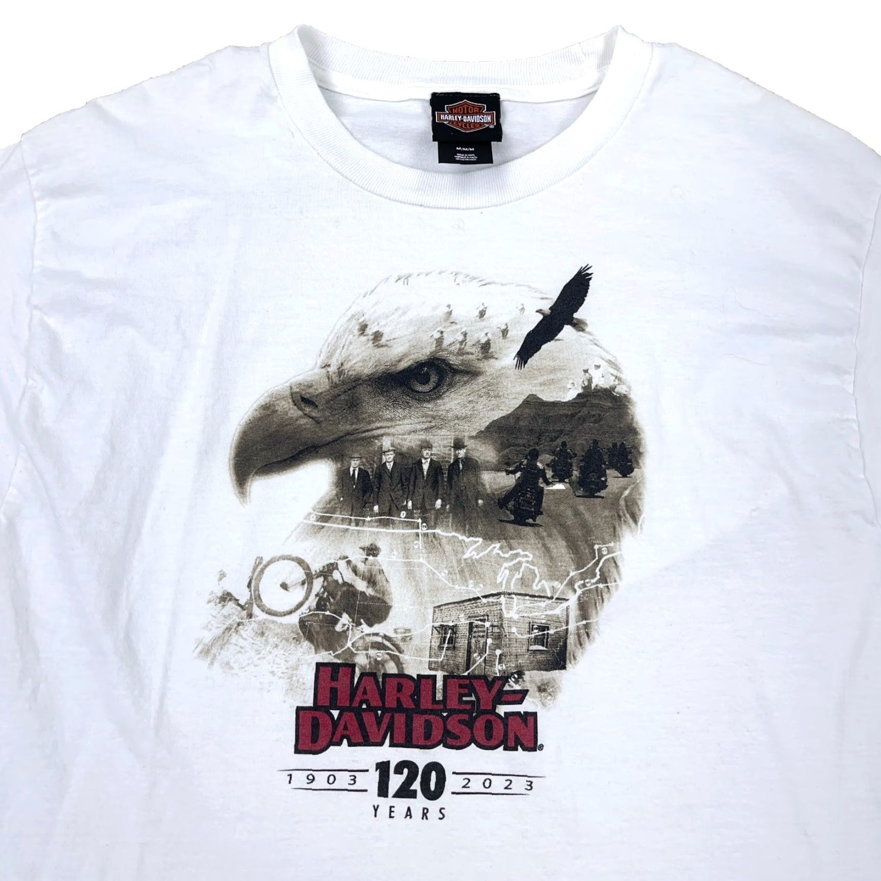 Harley Davidson VINTAGE Harley-Davidson Shirt Men Medium White Biker Tee 120th Eagle Retro Adult Size US M / EU 48-50 / 2 - 3 Thumbnail