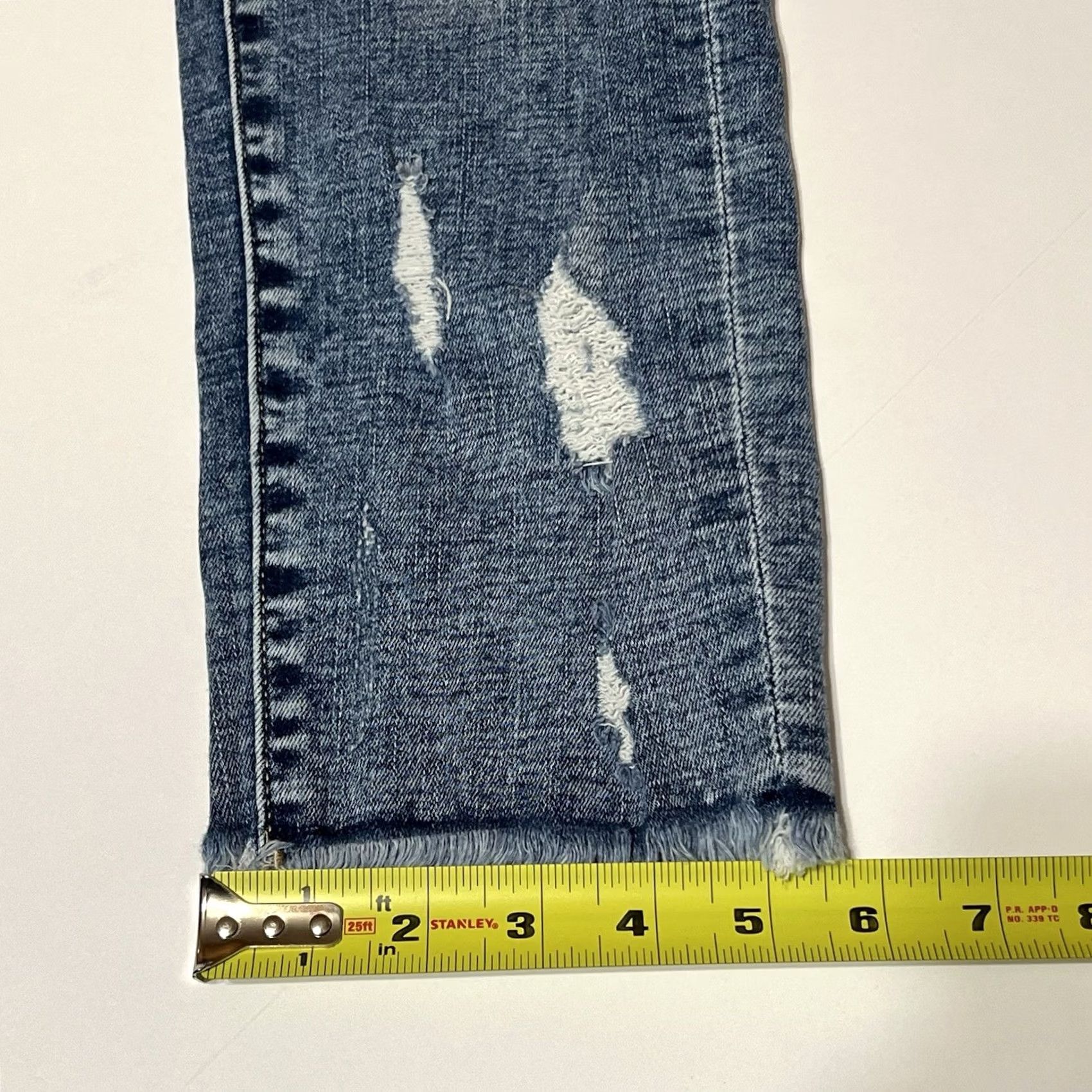 BKE BKE Payton Jeans Universal Fit Mid Rise Ankle Skinny 38 Blue Distressed Stretch Denim 5-Pocket Womens Slim Regular Size Type Jeans Size 26" / US 2 / IT 38 - 7 Thumbnail