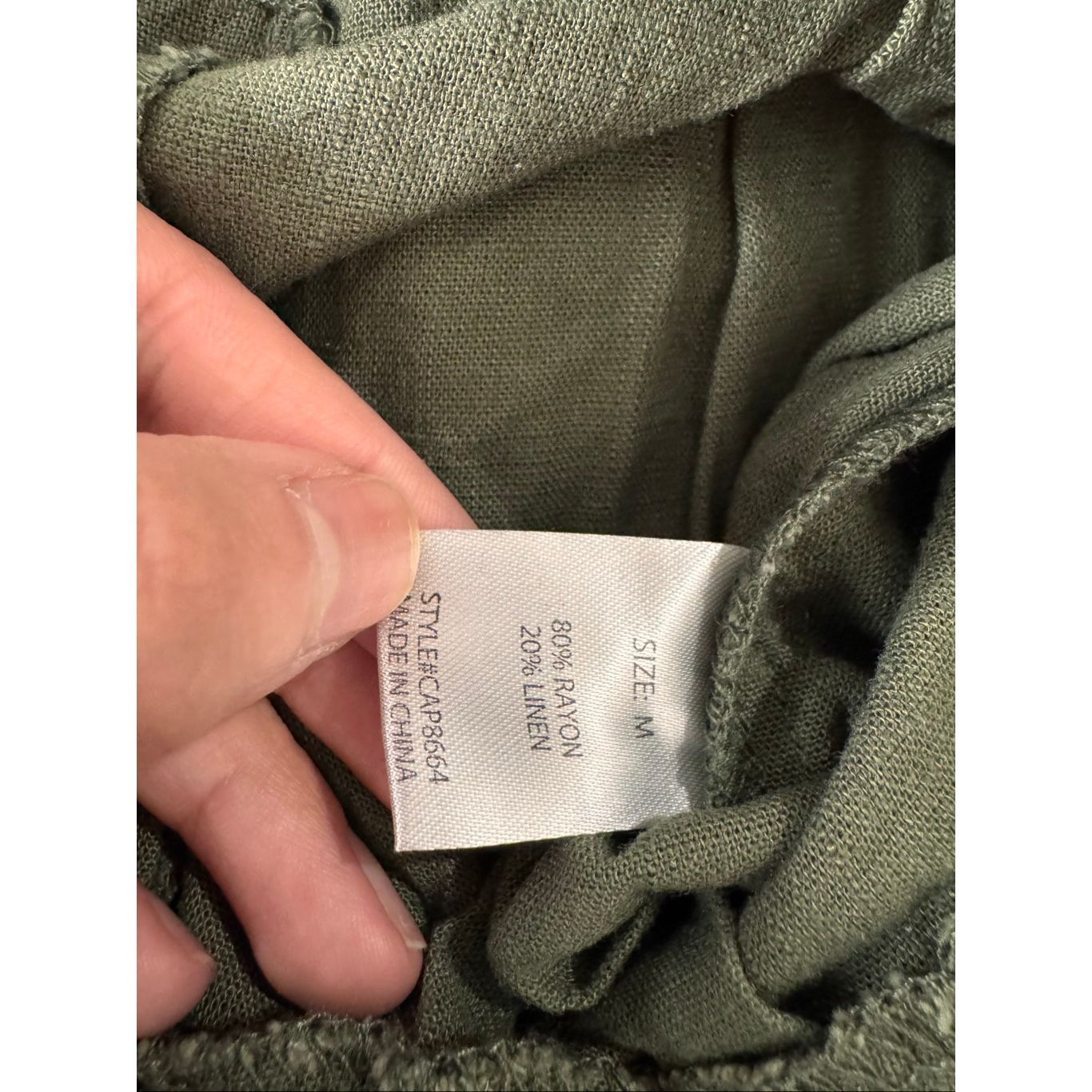 Other Fashion Nova Olive Green Wide Leg Pants Size M Linen Blend H Size 30" / US 8 / IT 44 - 2 Thumbnail