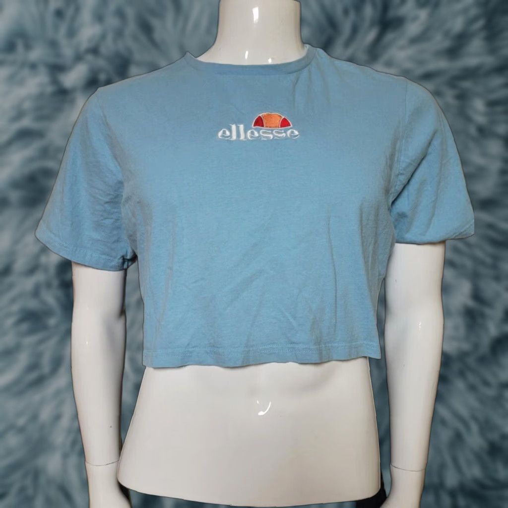 Ellesse Womens Jrs Ellesse Blue Cropped Sewn Logo T Shirt US 12 UK 16 EUR 44 Size S / US 4 / IT 40 - 1 Thumbnail