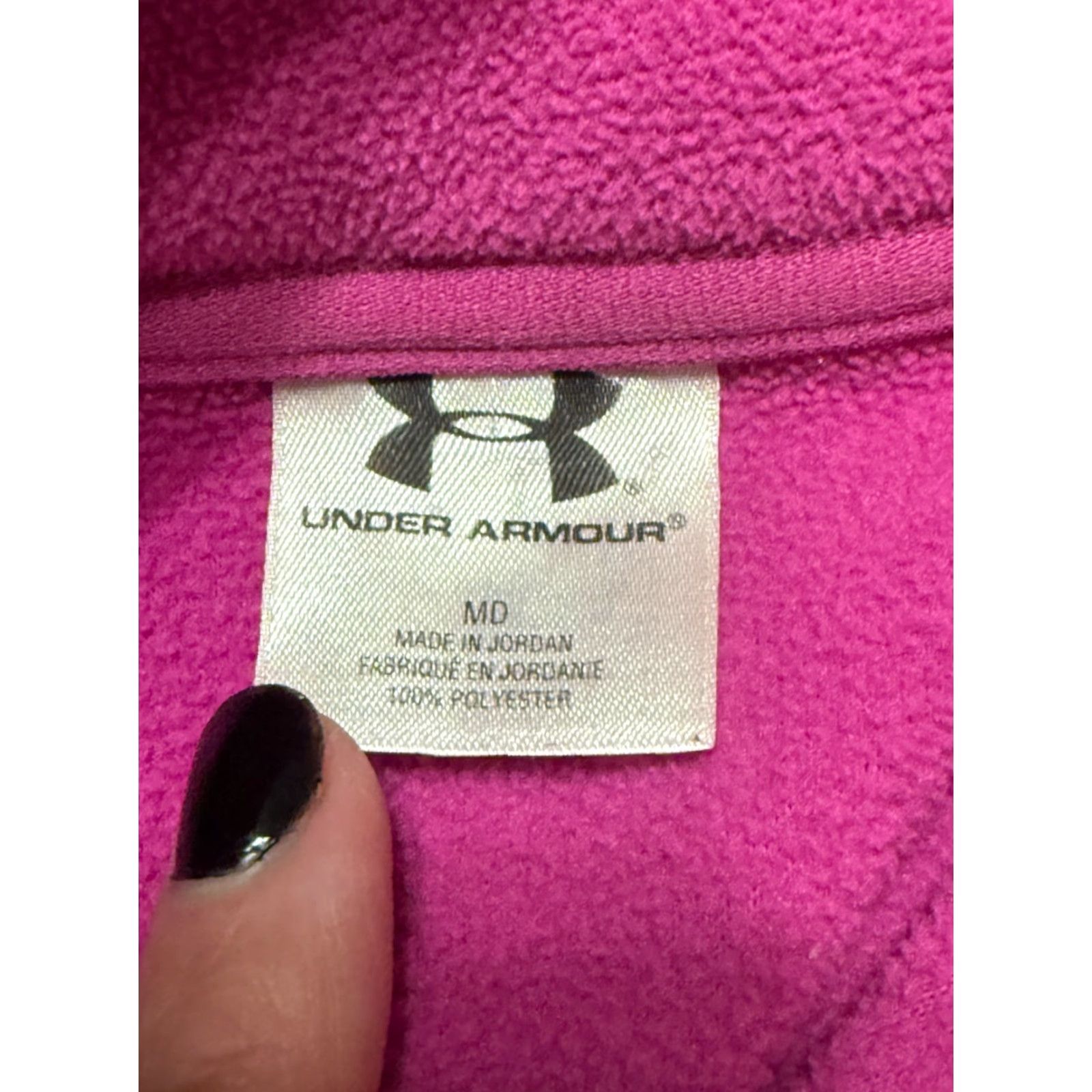 Under Armour Under Armour Sweater Womens Size M Pink 1/4 Zip Pullover Fleece Logo Pullover Size M / US 6-8 / IT 42-44 - 5 Thumbnail