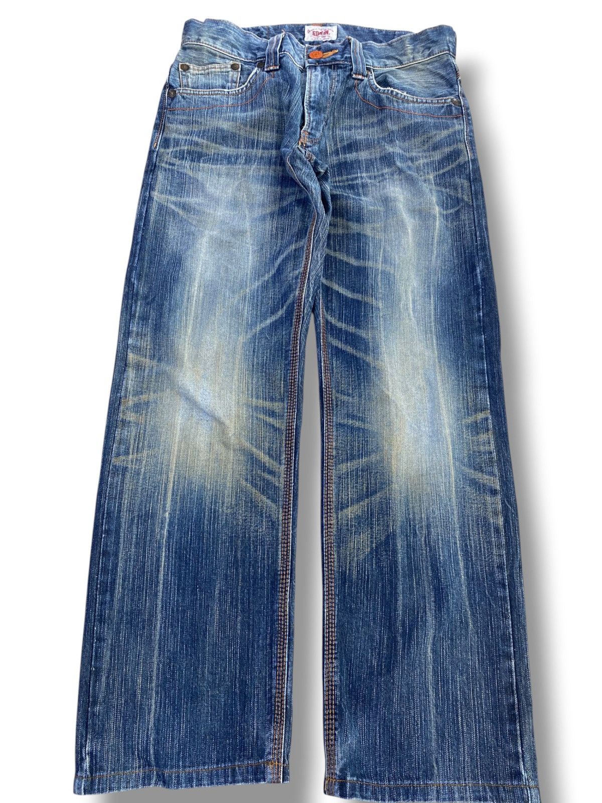 Edwin Edwin Faded Wash Whiskers Style Loose Jeans Size US 30 / EU 46 - 1 Thumbnail