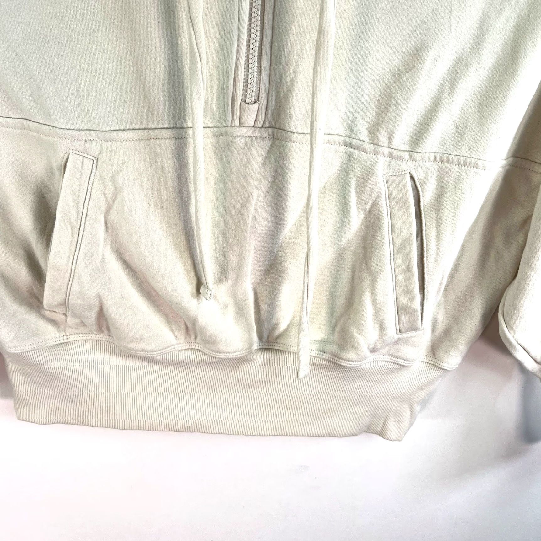 Vintage Get After It Sweatshirt Women M Ivory 1/2 Zip Hooded Fleece Angel Activewear Winter Gym Womens Size M / US 6-8 / IT 42-44 - 3 Thumbnail