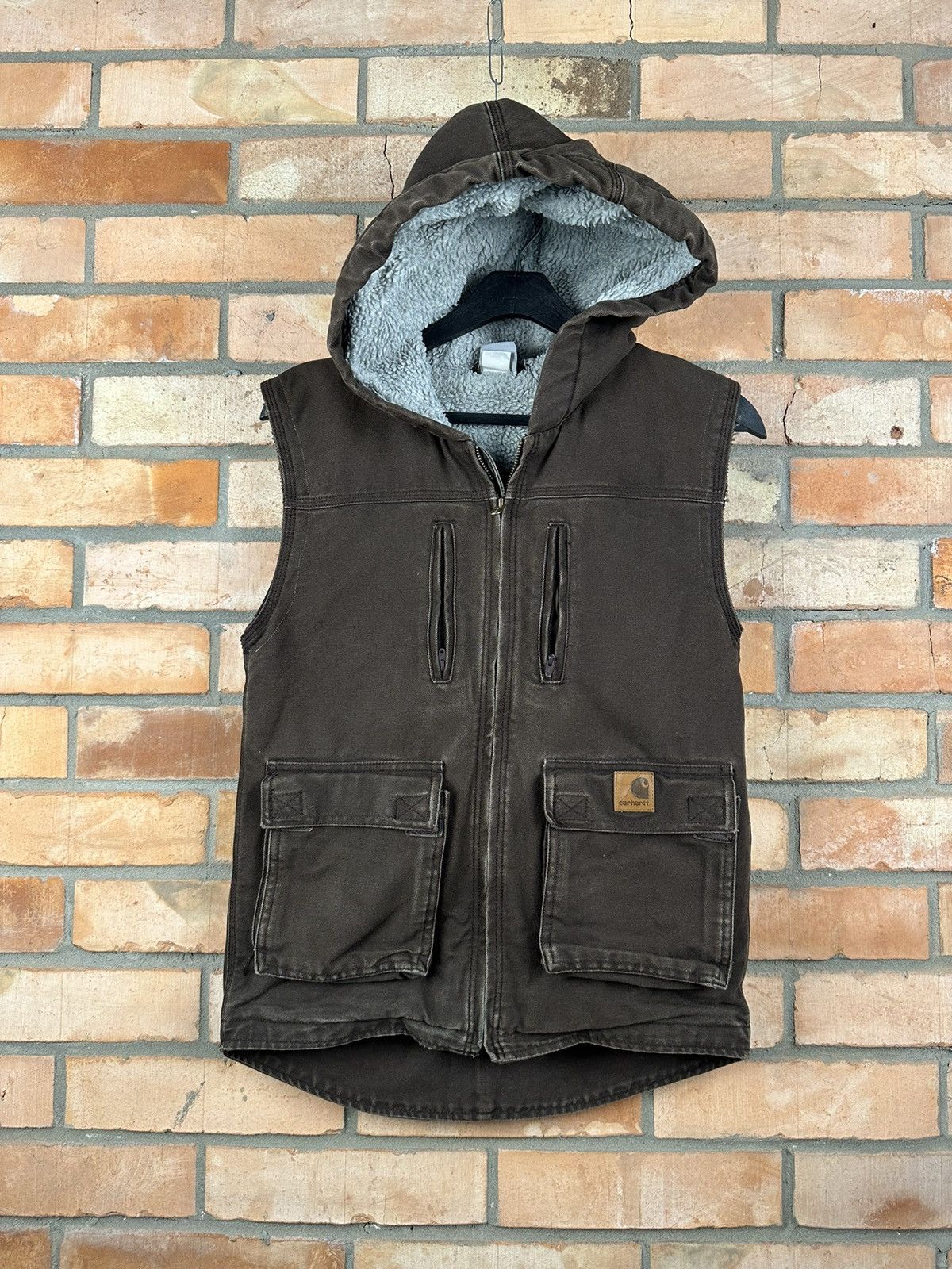 image of Vintage Carhartt Vest 90's in Brown, Men's (Size XS)