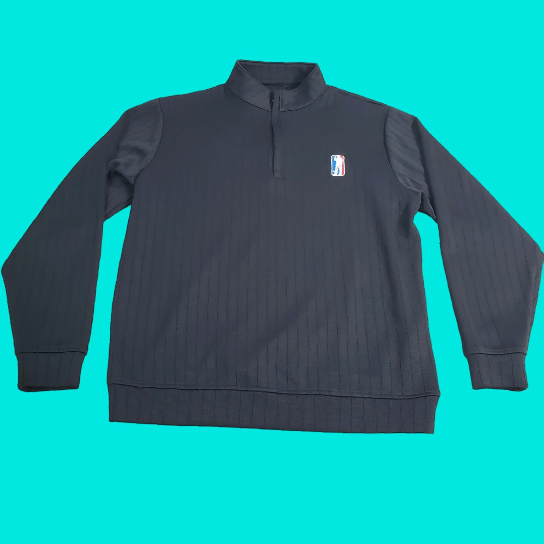 Logo 7 USAG Pullover Mens 1/4 Zip Black Logo Mock Jacket Sweater L Casual Size US L / EU 52-54 / 3 - 1 Thumbnail