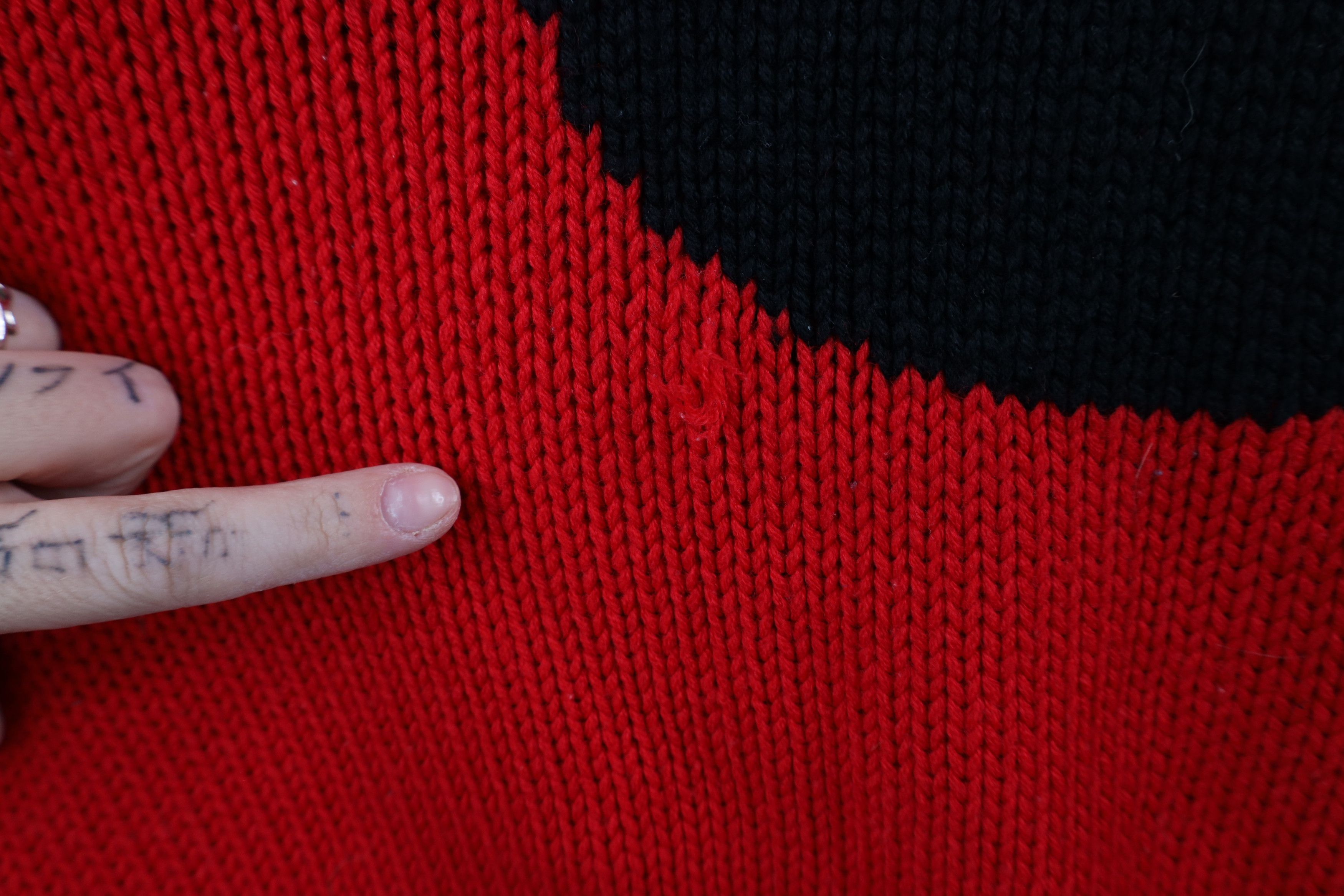 Vintage Vintage 90s Streetwear Panda Bear Knit Crewneck Sweater Red Size 3XL / US 20-22 - 11 Thumbnail